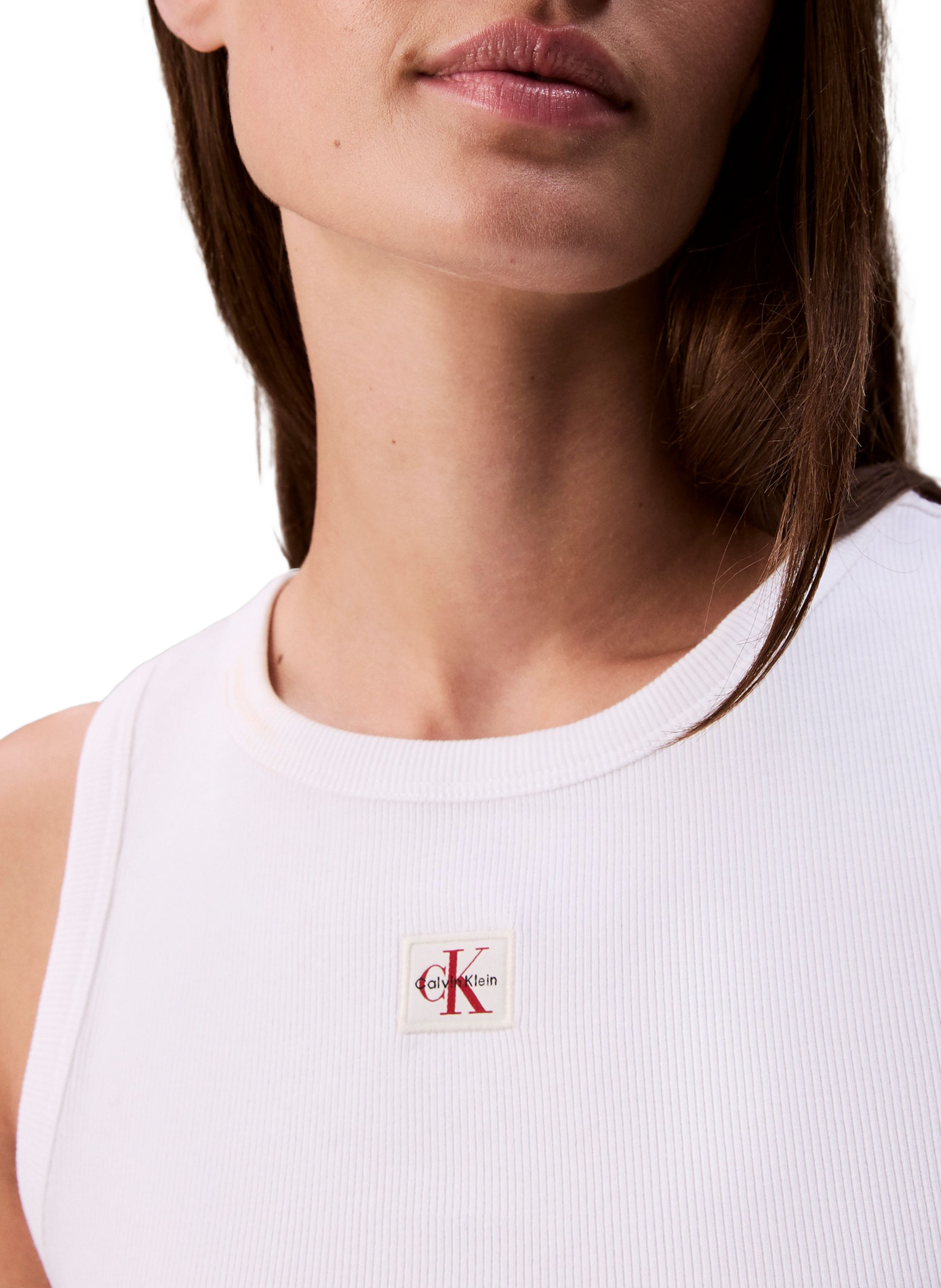 Débardeur en coton côtelé CALVIN KLEIN Blanc