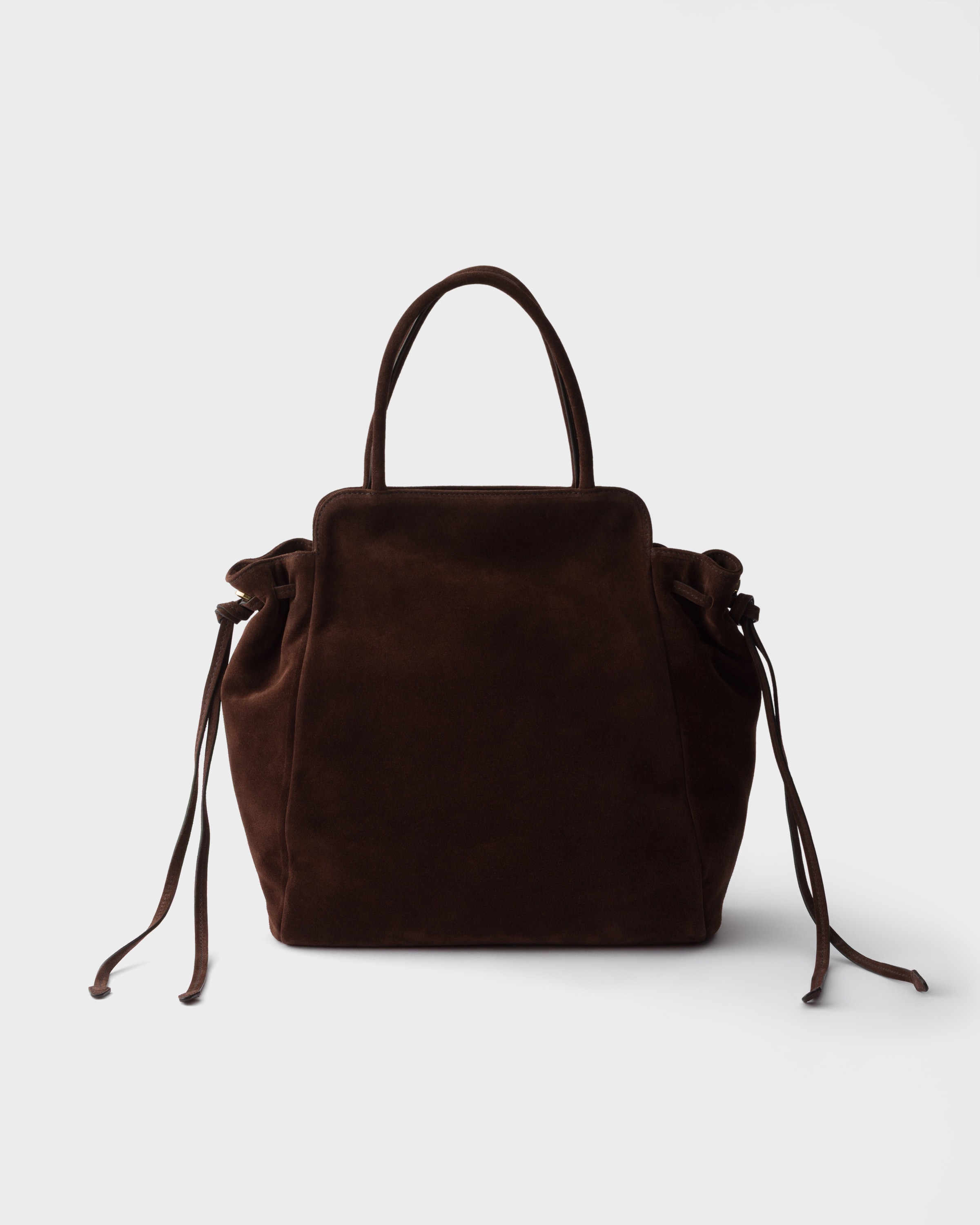 Sac prada carry moyen en veau velours PRADA Marron