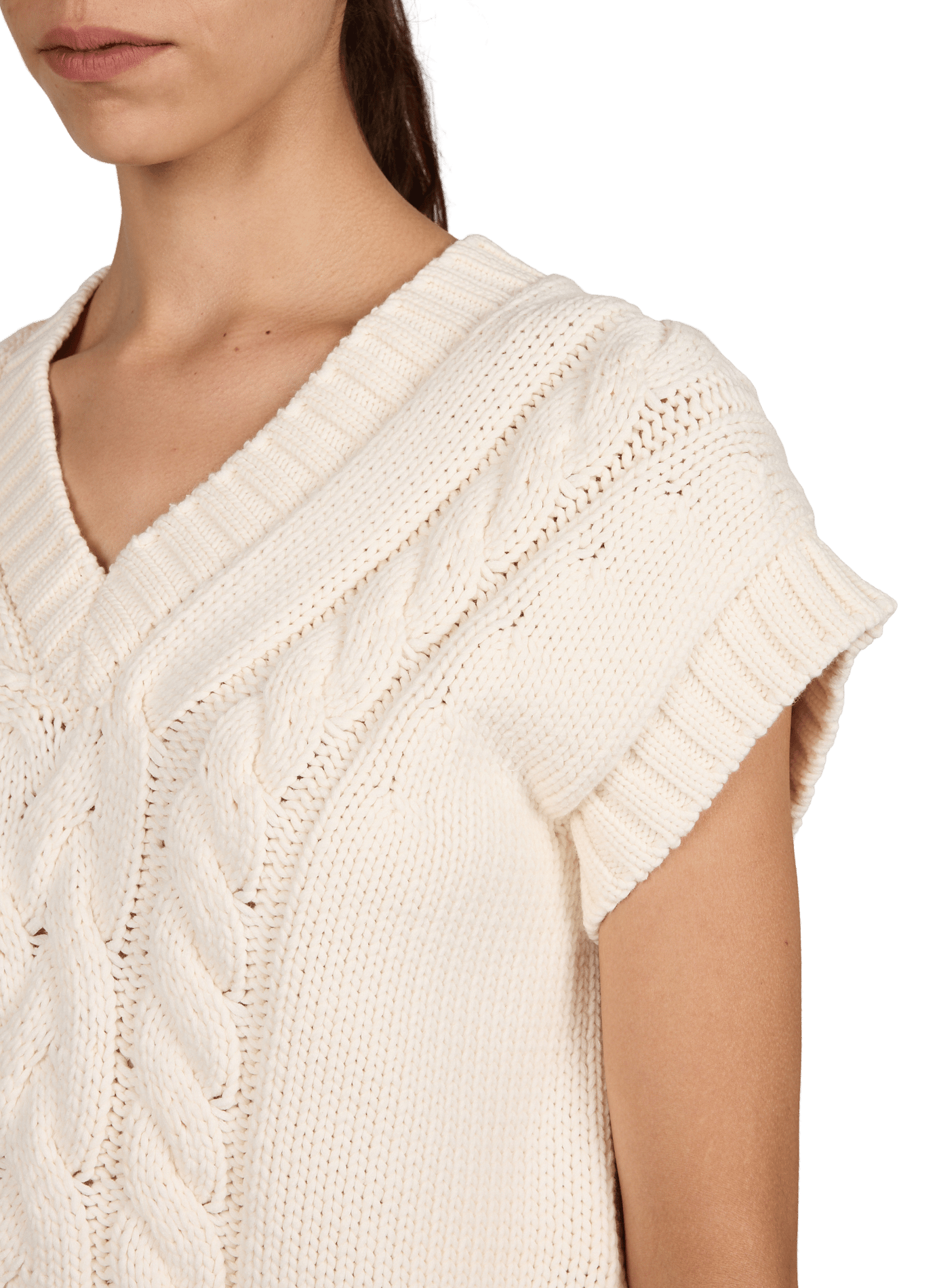 Sleeveless knitted cotton blend vest MAX MARA WEEK END Beige