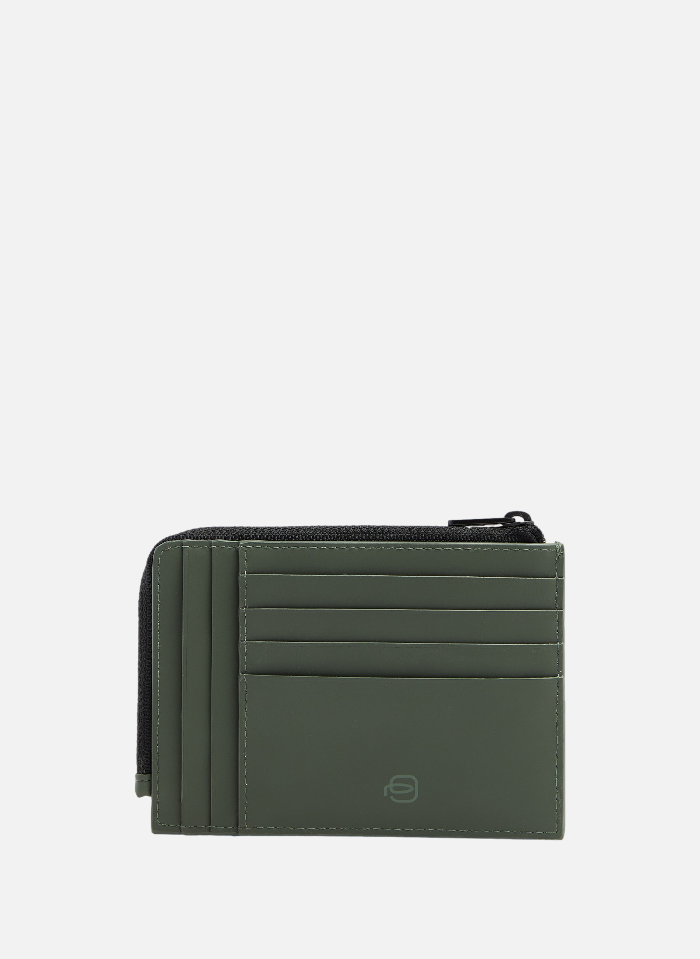 Portefeuille porte-cartes de crédit homme zippé PIQUADRO Vert