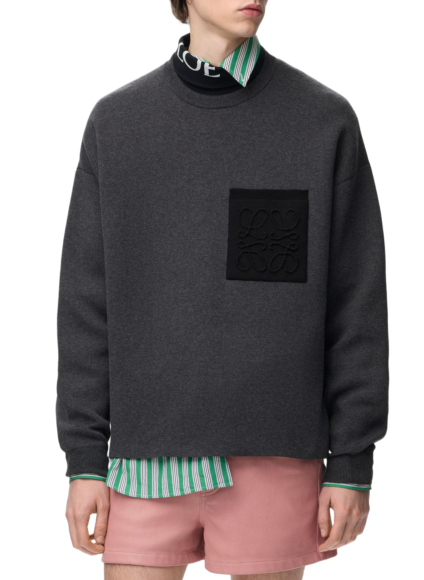 Anagram pocket sweater in blended cotton LOEWE Grey