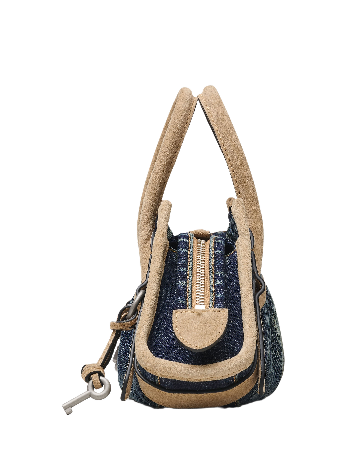 Tasche The Denim Suede Cristina Small Satchel aus Baumwolle MARC JACOBS Blau