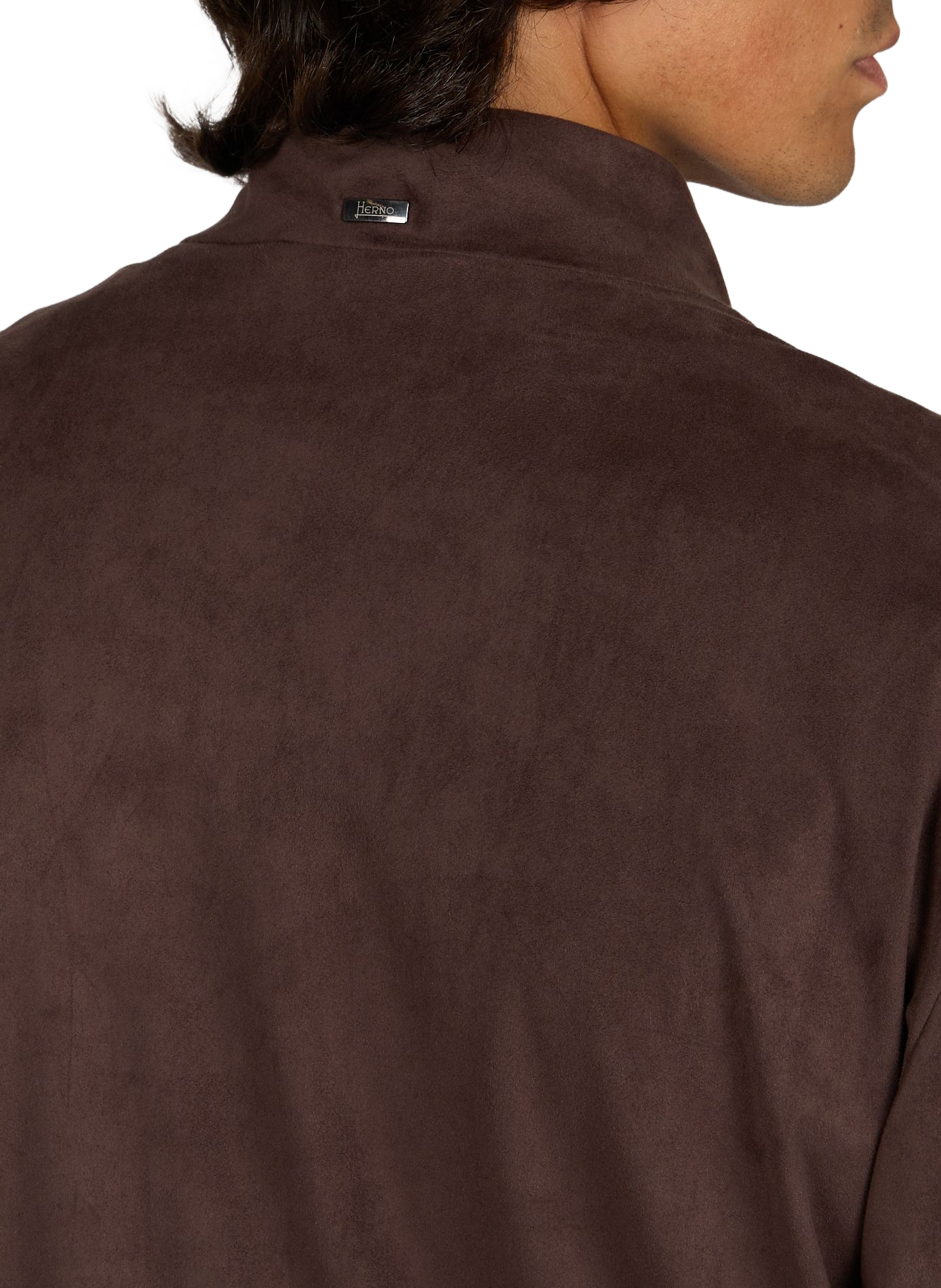 Straight jacket with high collar HERNO Brown