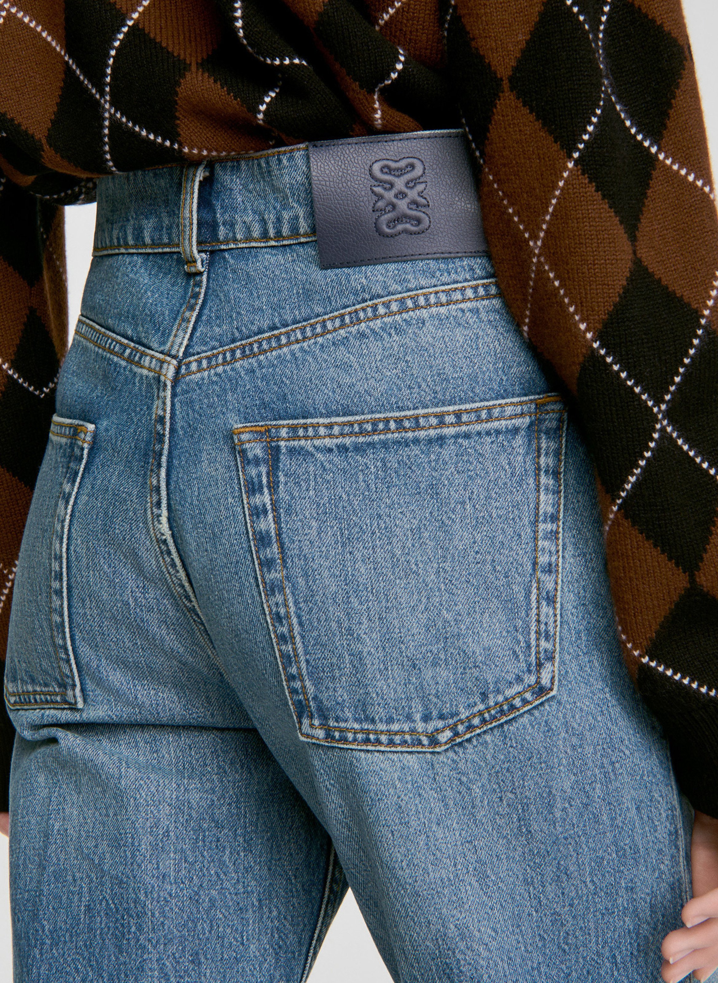 Jean droit en coton SANDRO Bleu