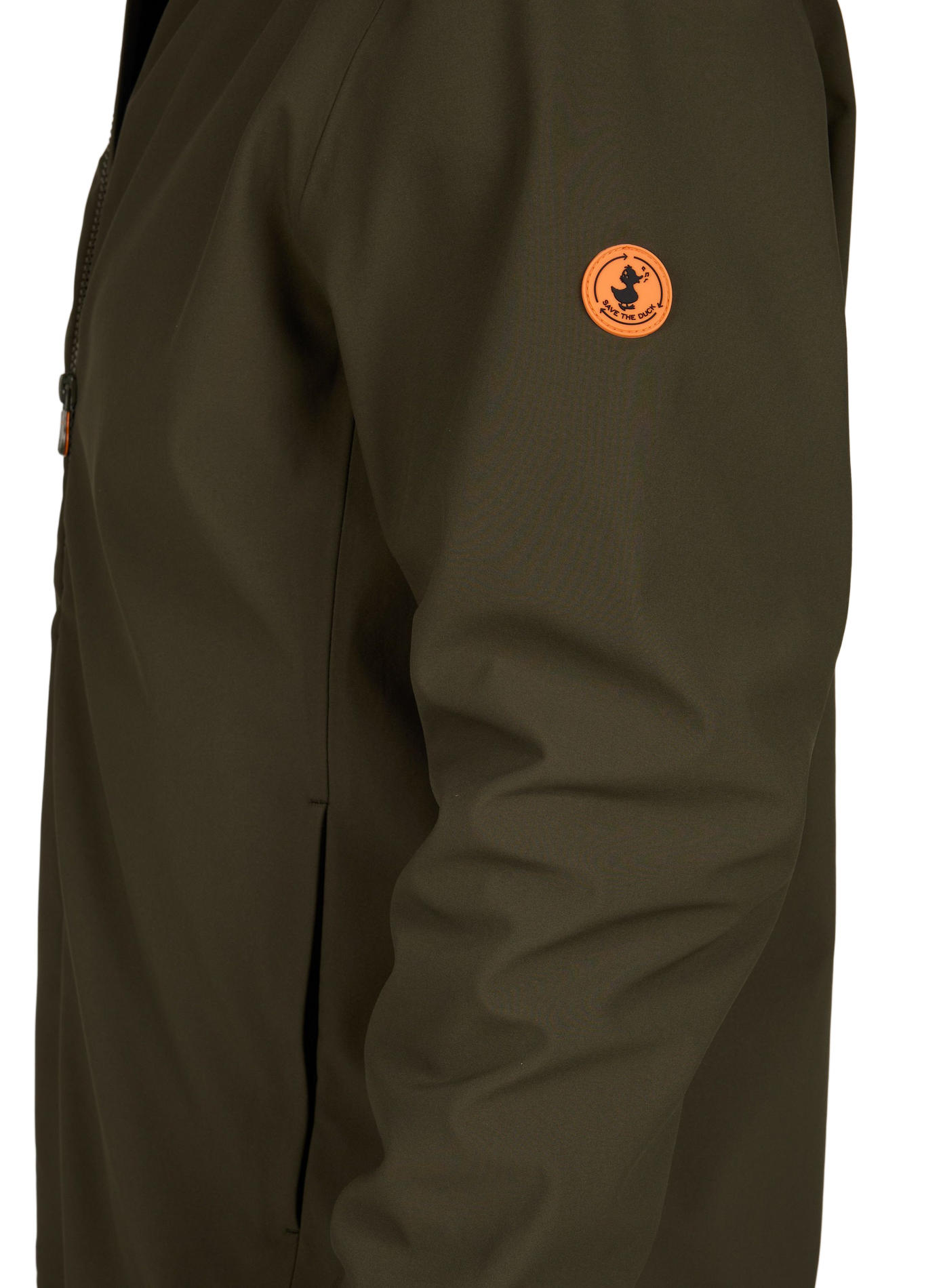 Einfarbige gerade geschnittene Jacke mit Stehkragen und Reißverschluss SAVE THE DUCK Khaki