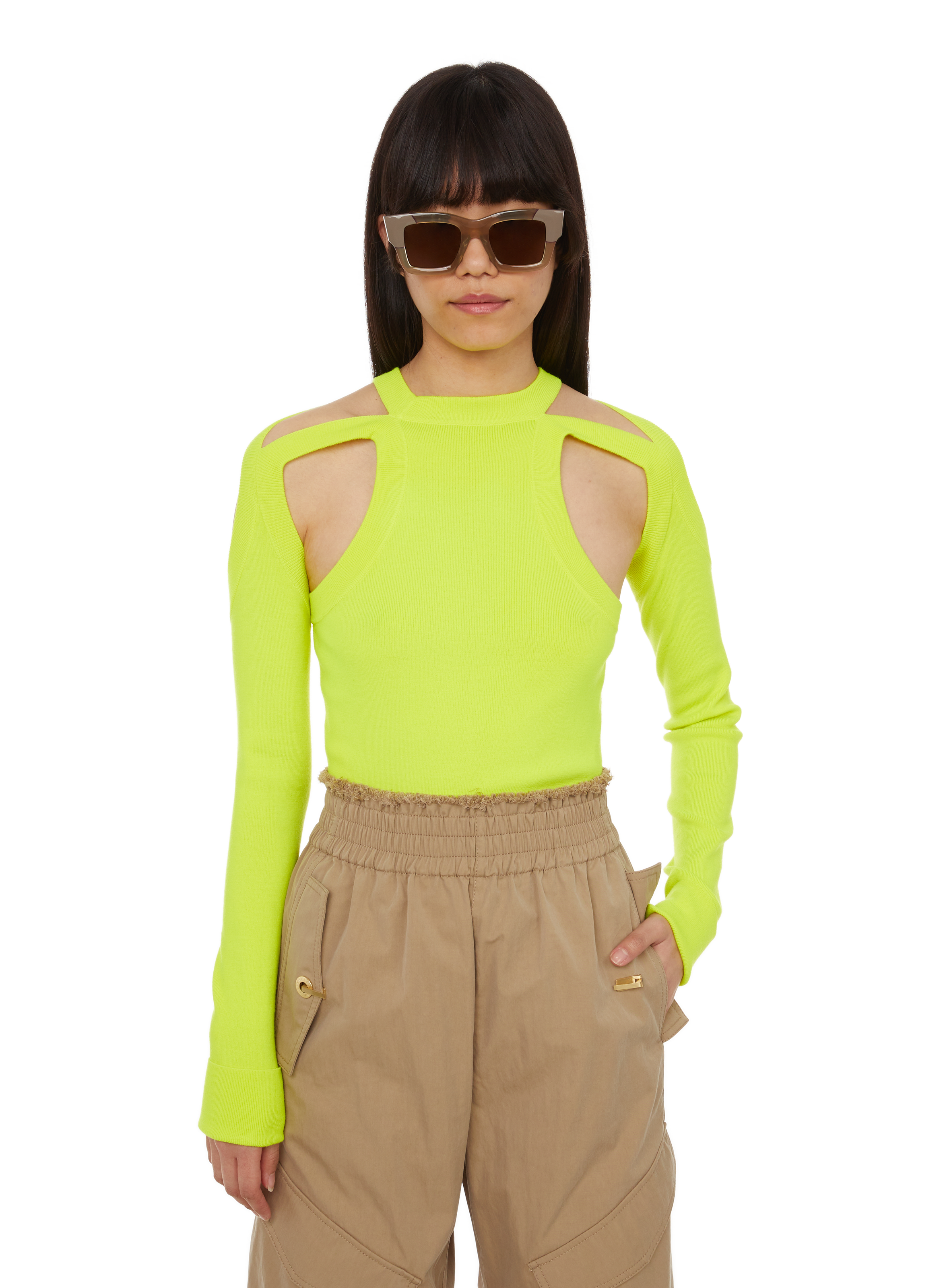 Top à découpes en maille DION LEE Jaune