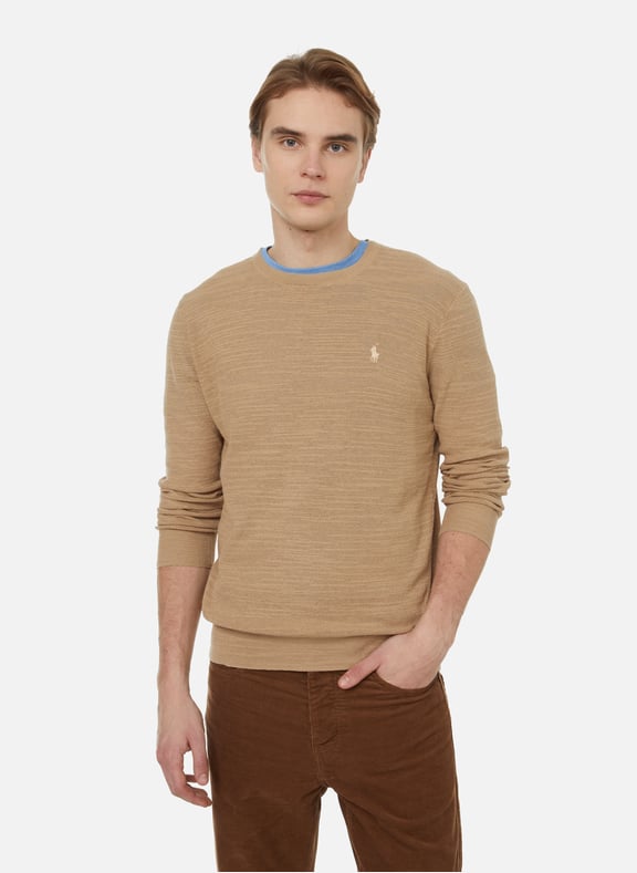 STRAIGHT COTTON AND LINEN JUMPER POLO RALPH LAUREN for MEN Printemps