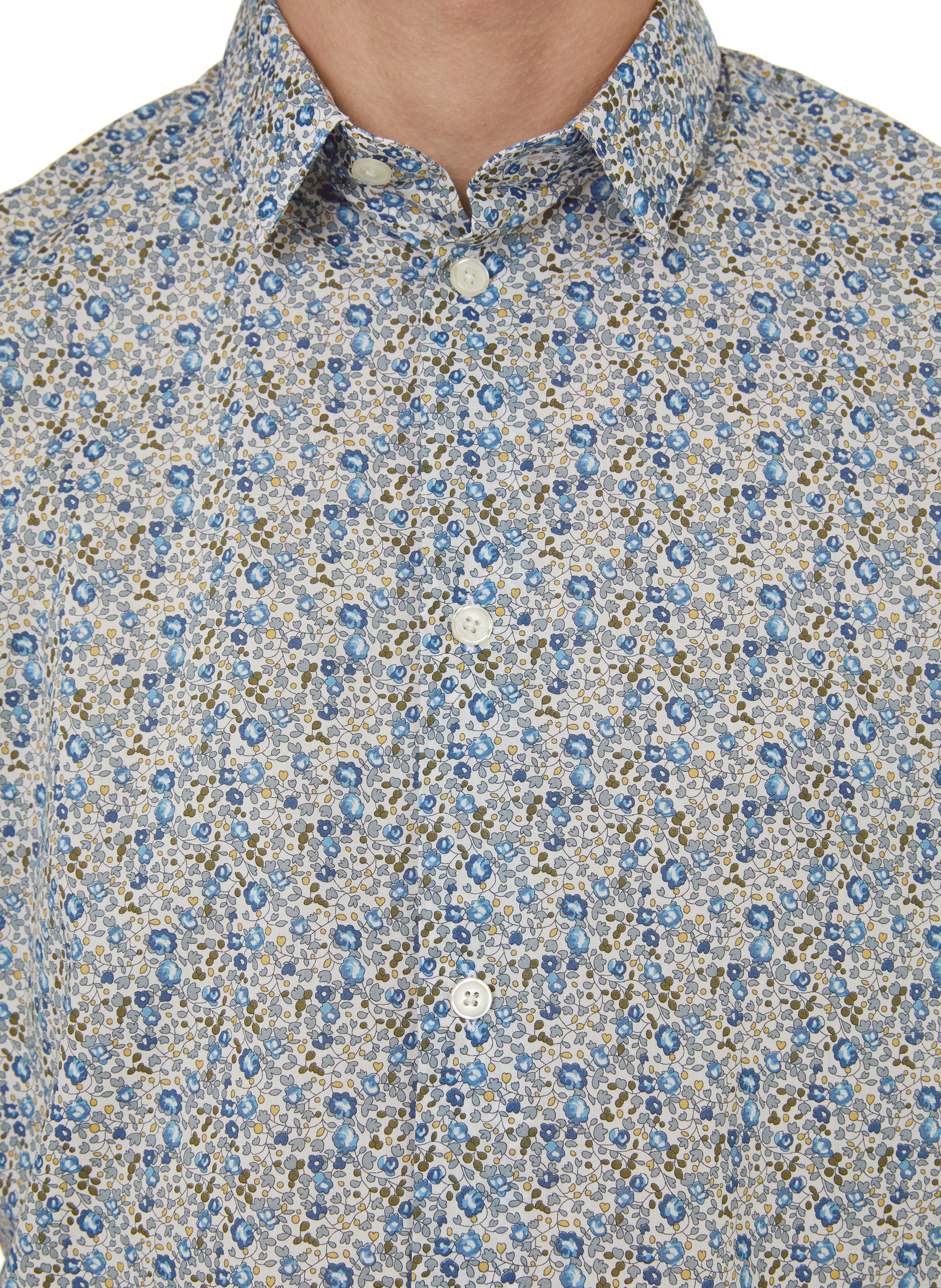 Chemise imprimé Liberty en coton  AU PRINTEMPS PARIS Bleu