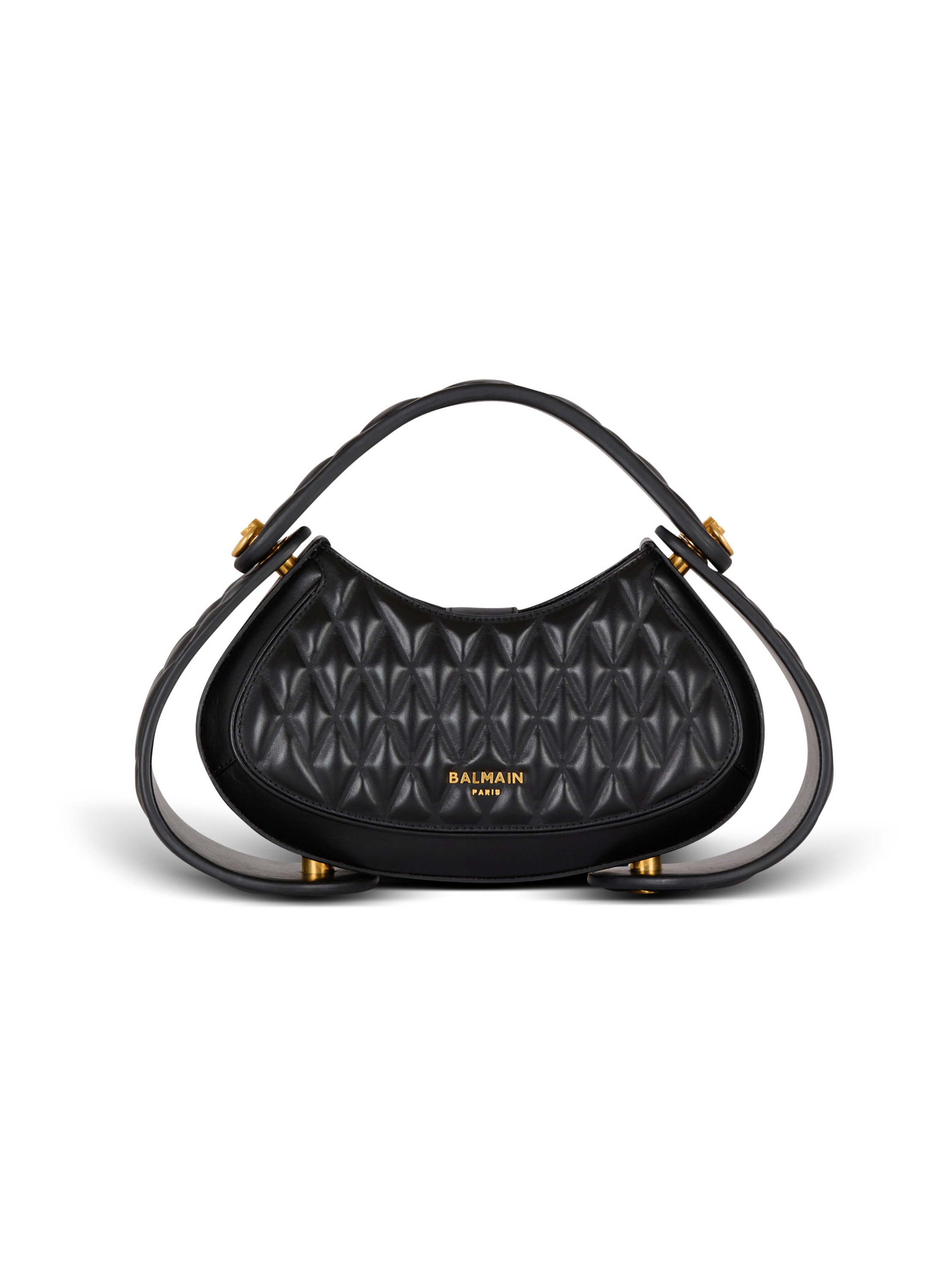 Sac jolie madame medium en cuir matelassé BALMAIN Noir