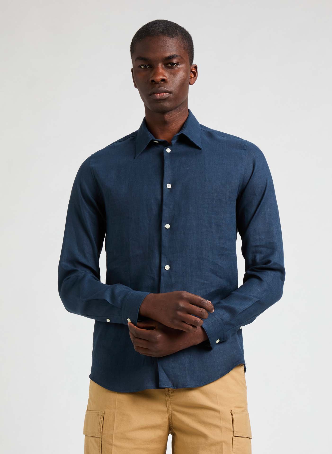 Linen Flin Shirt AU PRINTEMPS PARIS Blue