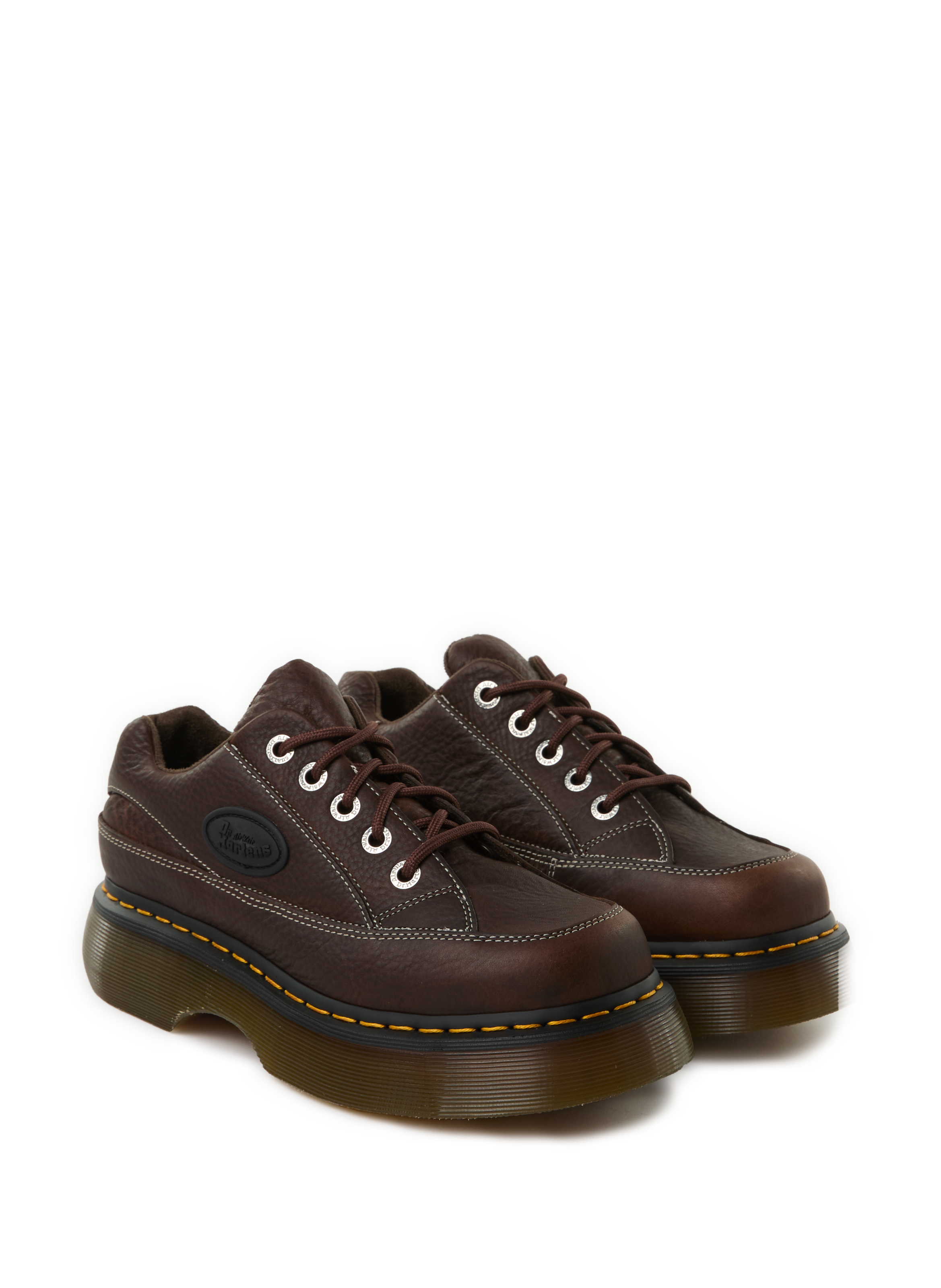 Thick-soled leather derbies DR. MARTENS Brown