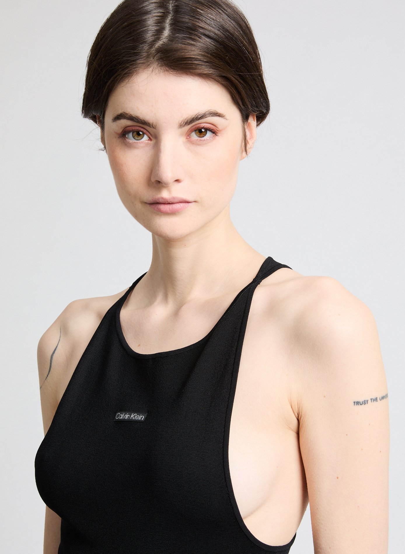 Robe longue slim en maille CALVIN KLEIN Noir