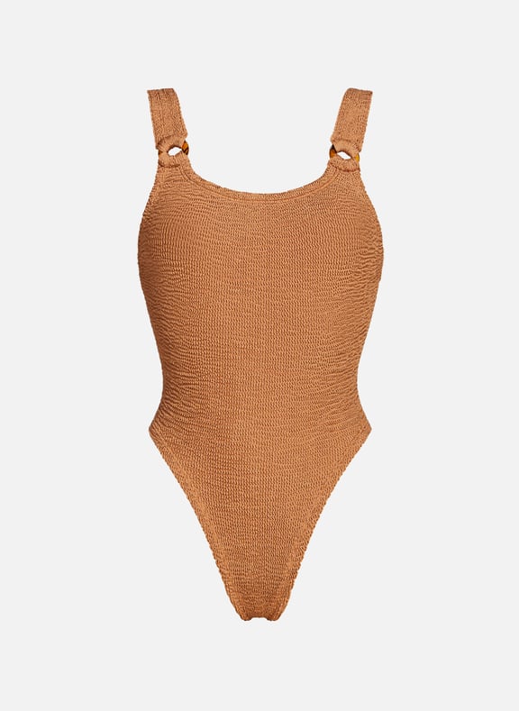 Maillot de bain une pièce Domino Marron by HUNZA G HUNZA G Maillot de bain une pièce Domino Marron