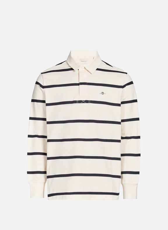 Striped cotton polo shirt Beige by GANT GANT Striped cotton polo shirt Beige