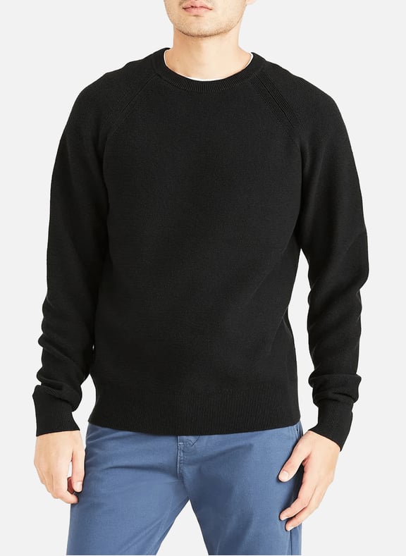 Straight cotton knit jumper Black by DOCKERS DOCKERS Straight cotton knit jumper Black