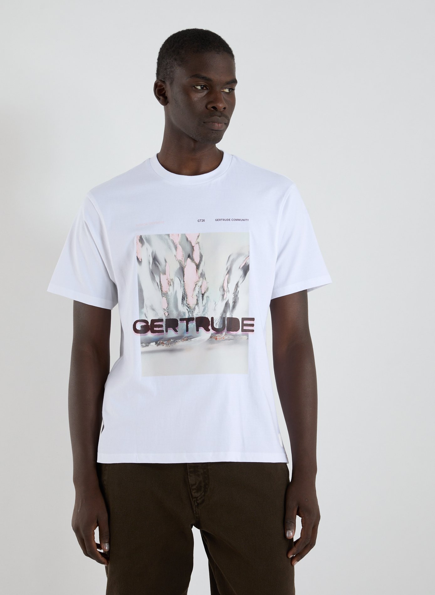 GERTRUDE ET GASTON T-shirt imprimé col rond en coton Blanc