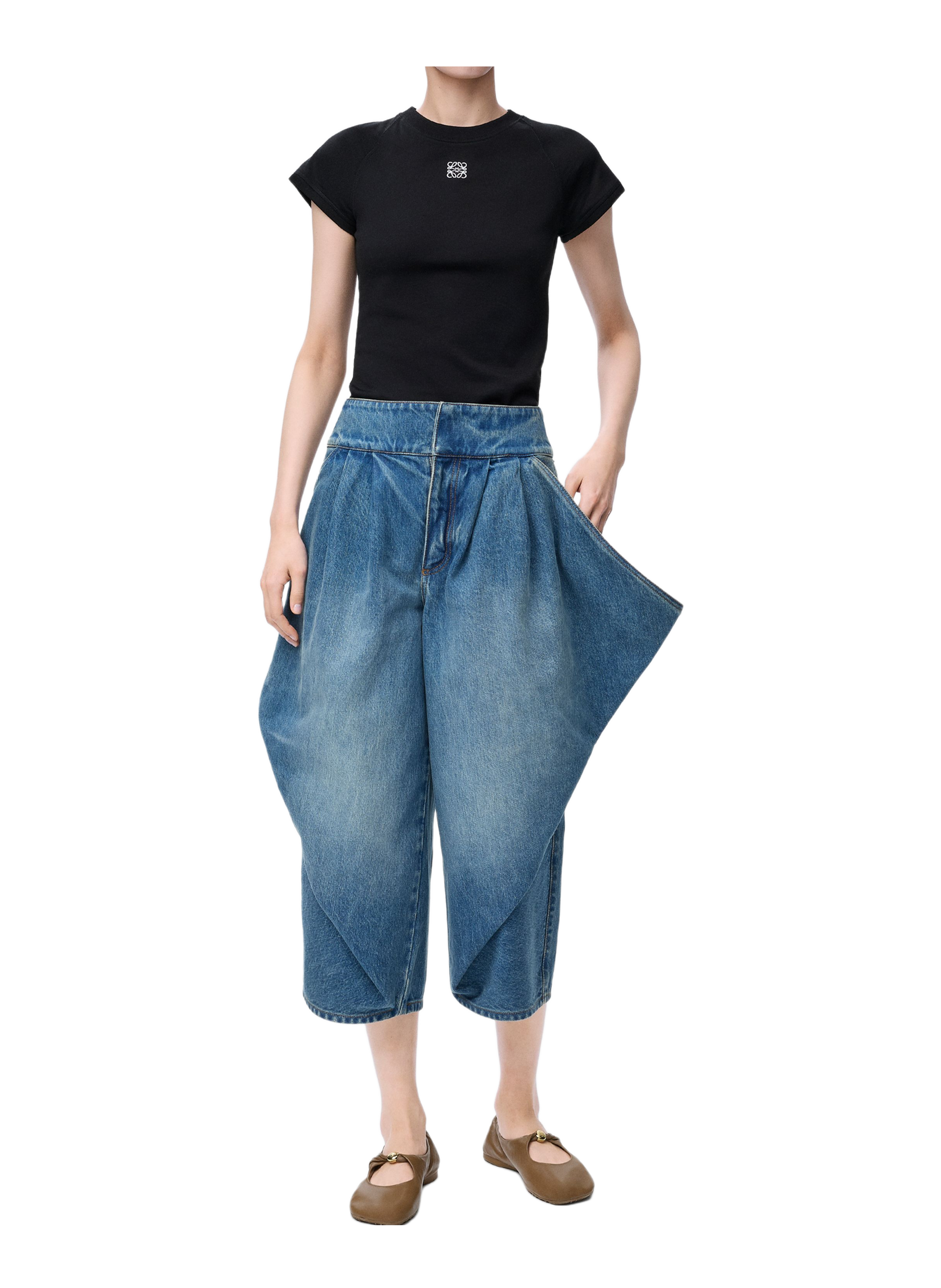 Fitted blended cotton t-shirt LOEWE Black