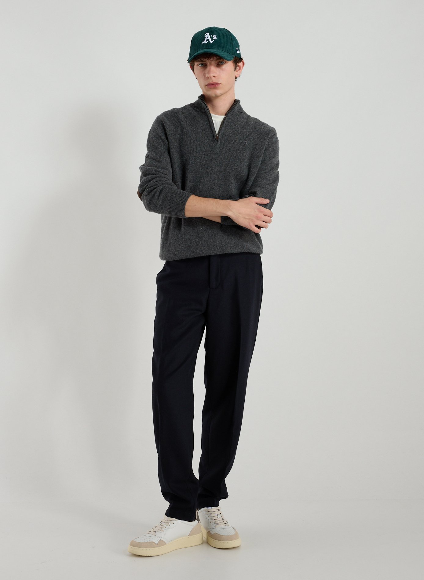 High collar sweatshirt in wool HACKETT Grey