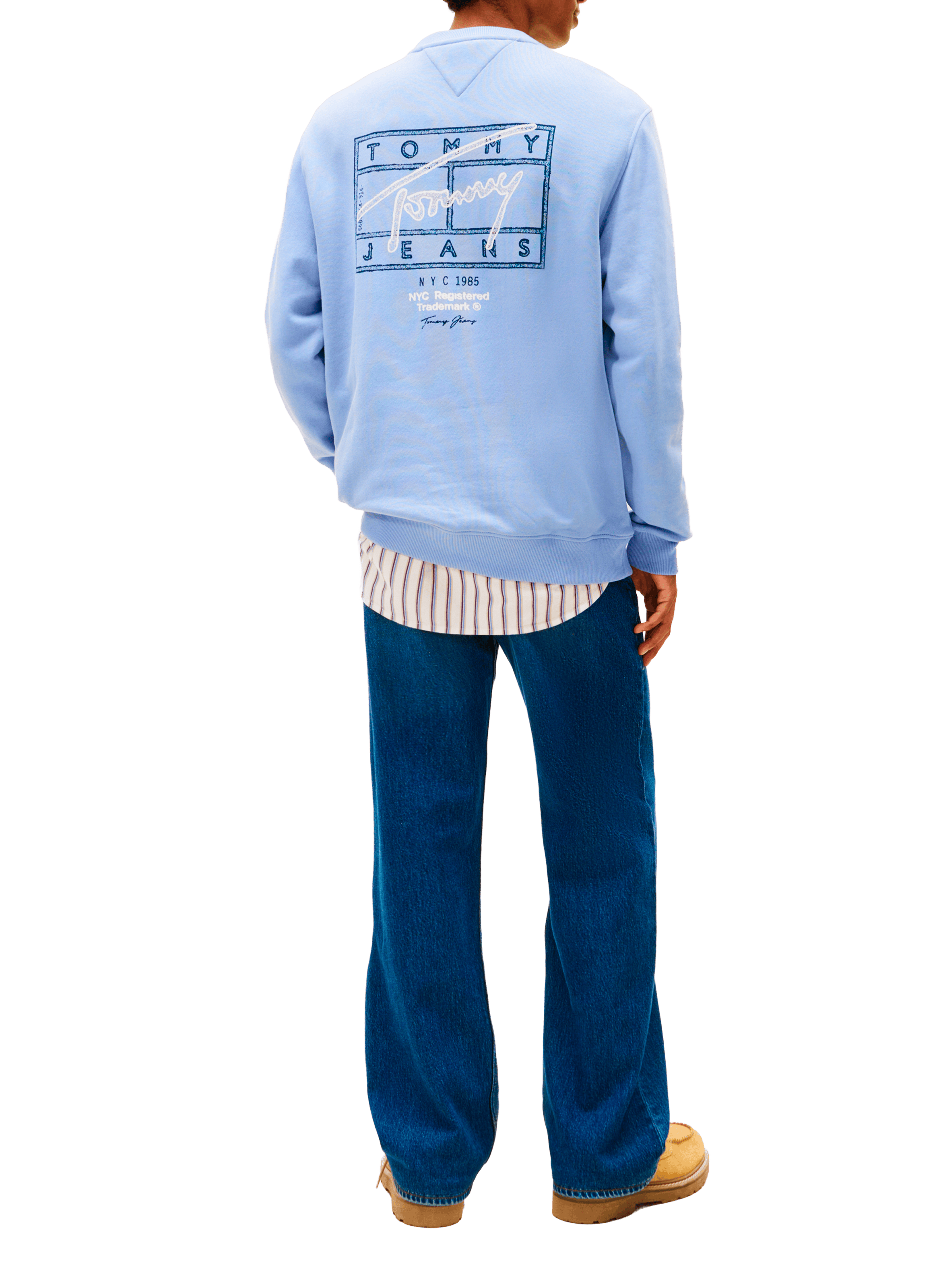 Round neck sweatshirt with patterns TOMMY HILFIGER Blue