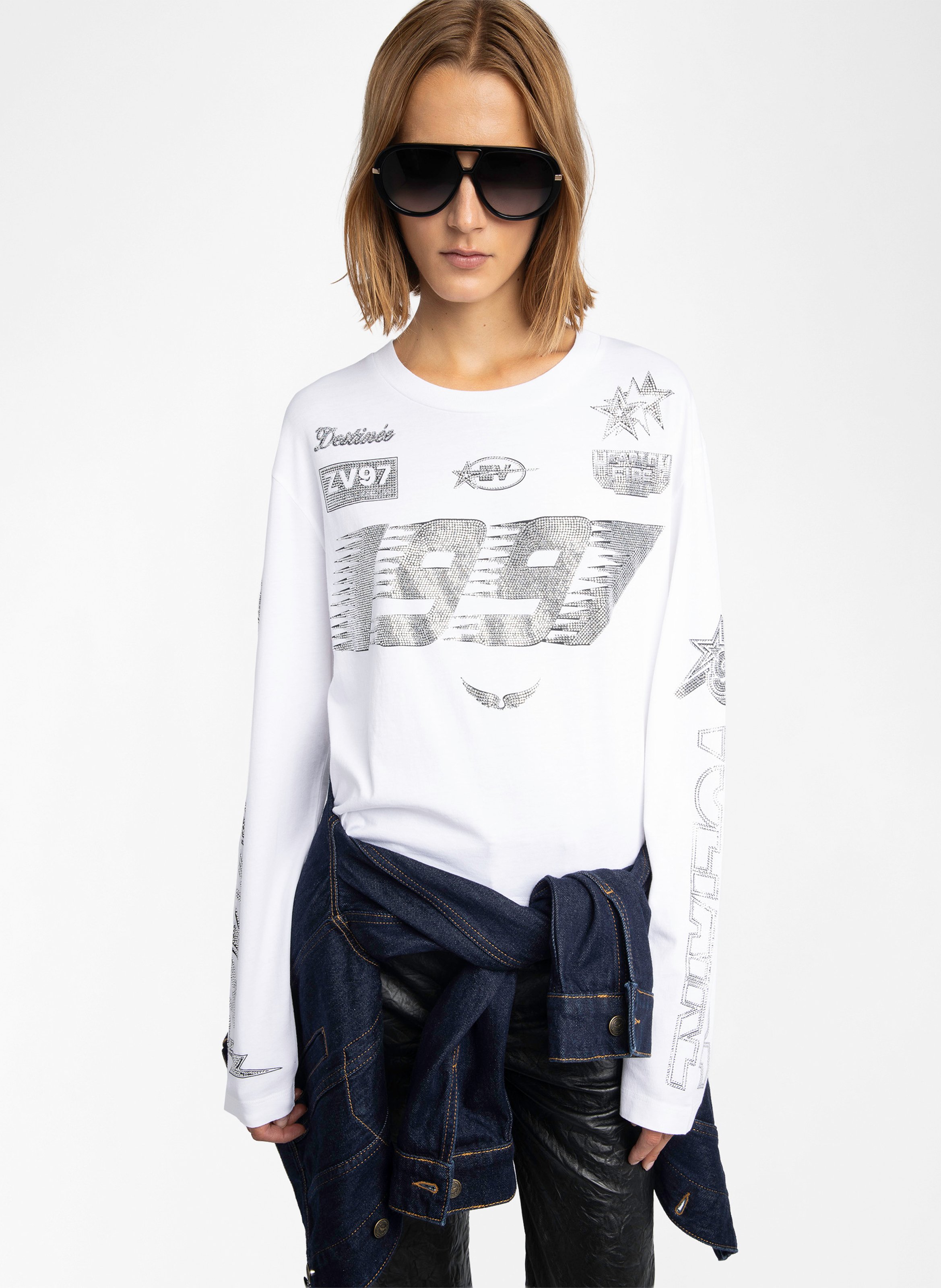 Tee-shirt col rond en coton io ZADIG&VOLTAIRE Blanc