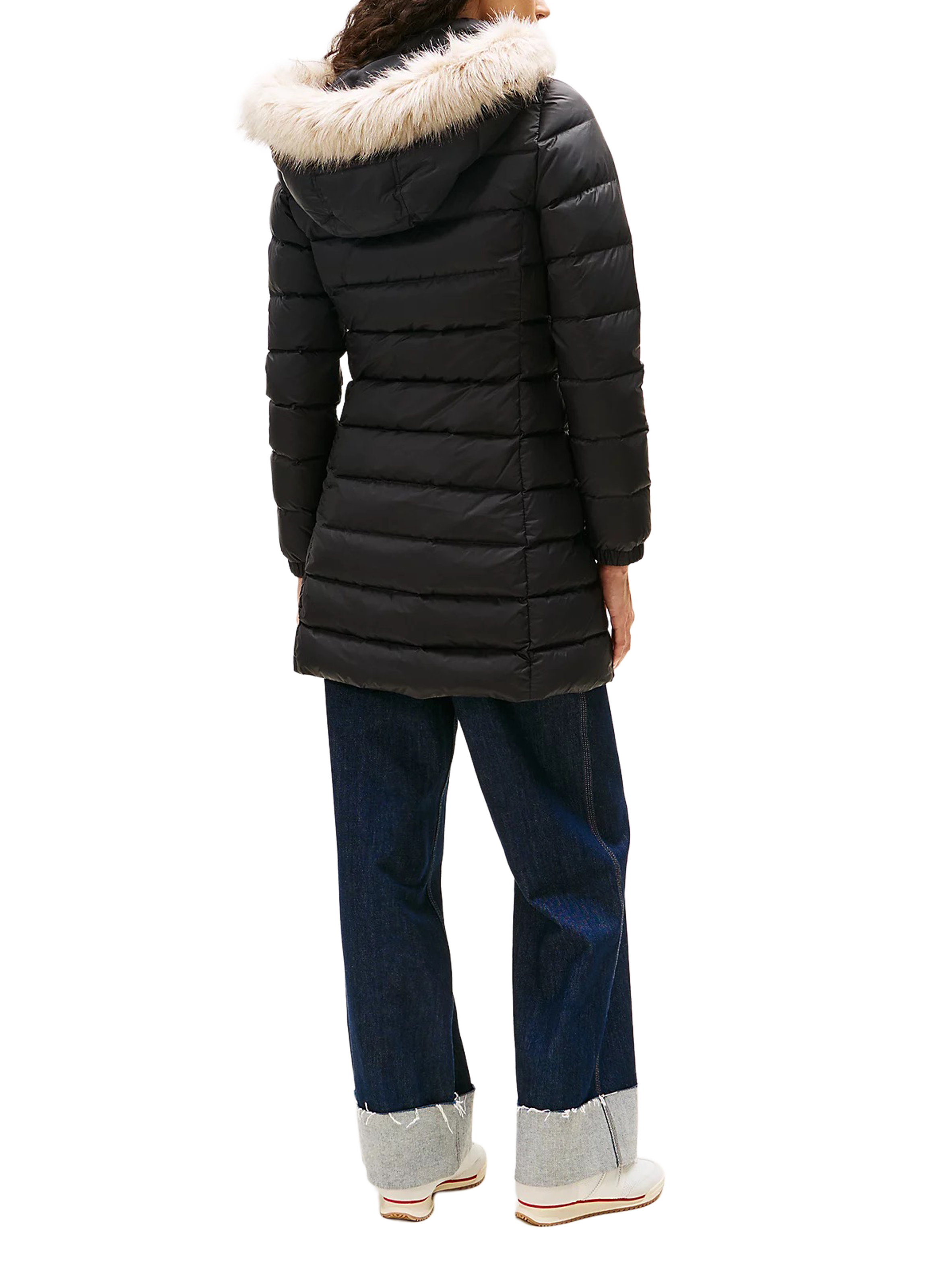 Fitted Hooded Puffer Jacket TOMMY HILFIGER Black