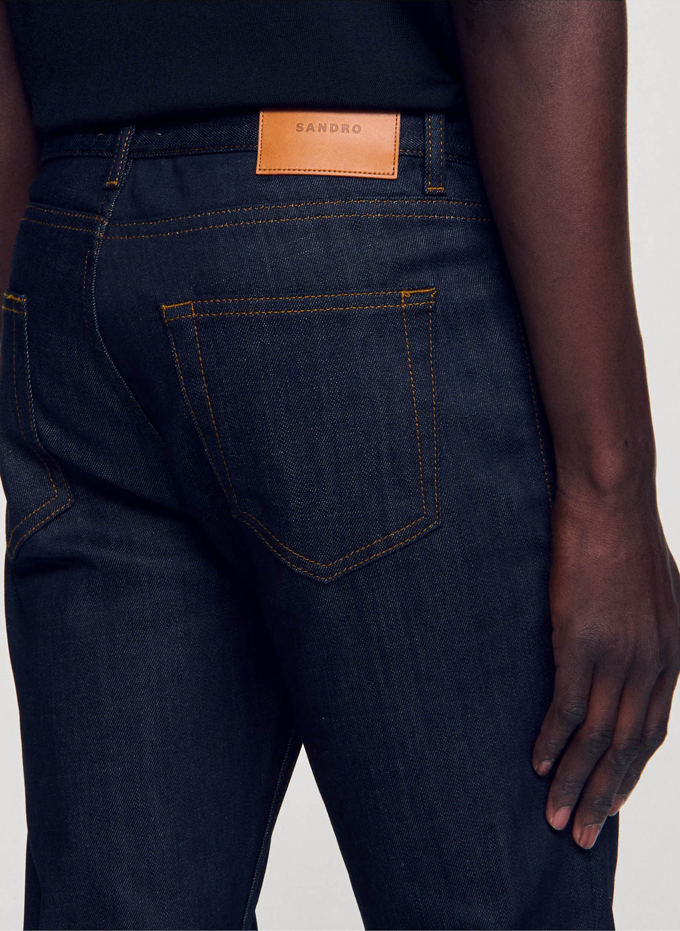 Jean slim en coton mélangé Bleu