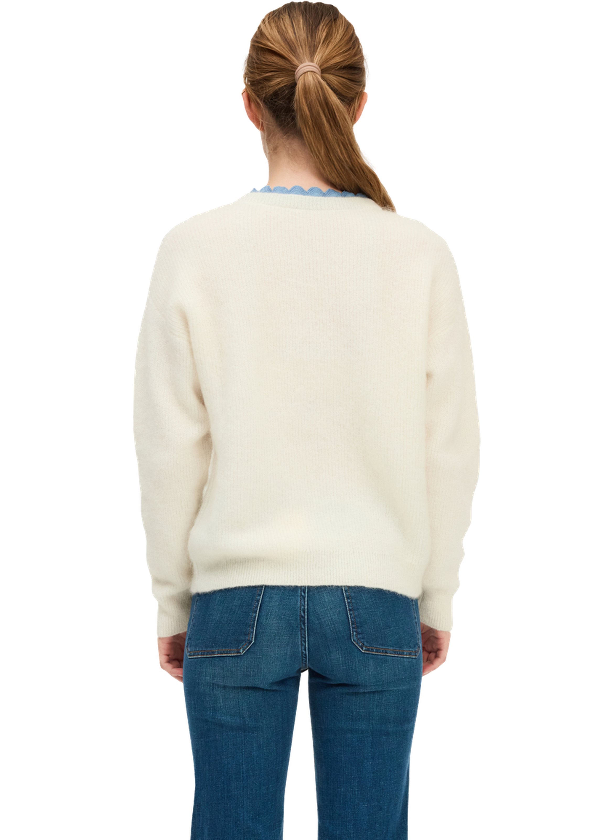 Pull à col en dentelle - eleonor Beige