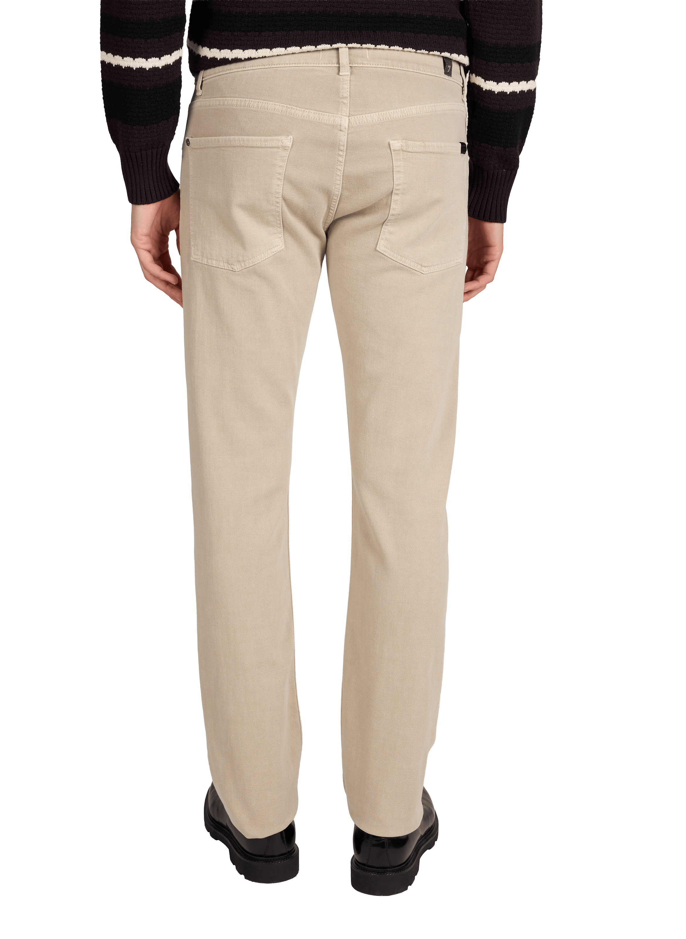 Jeans droit taille normale en coton mélangé 7 FOR ALL MANKIND Marron