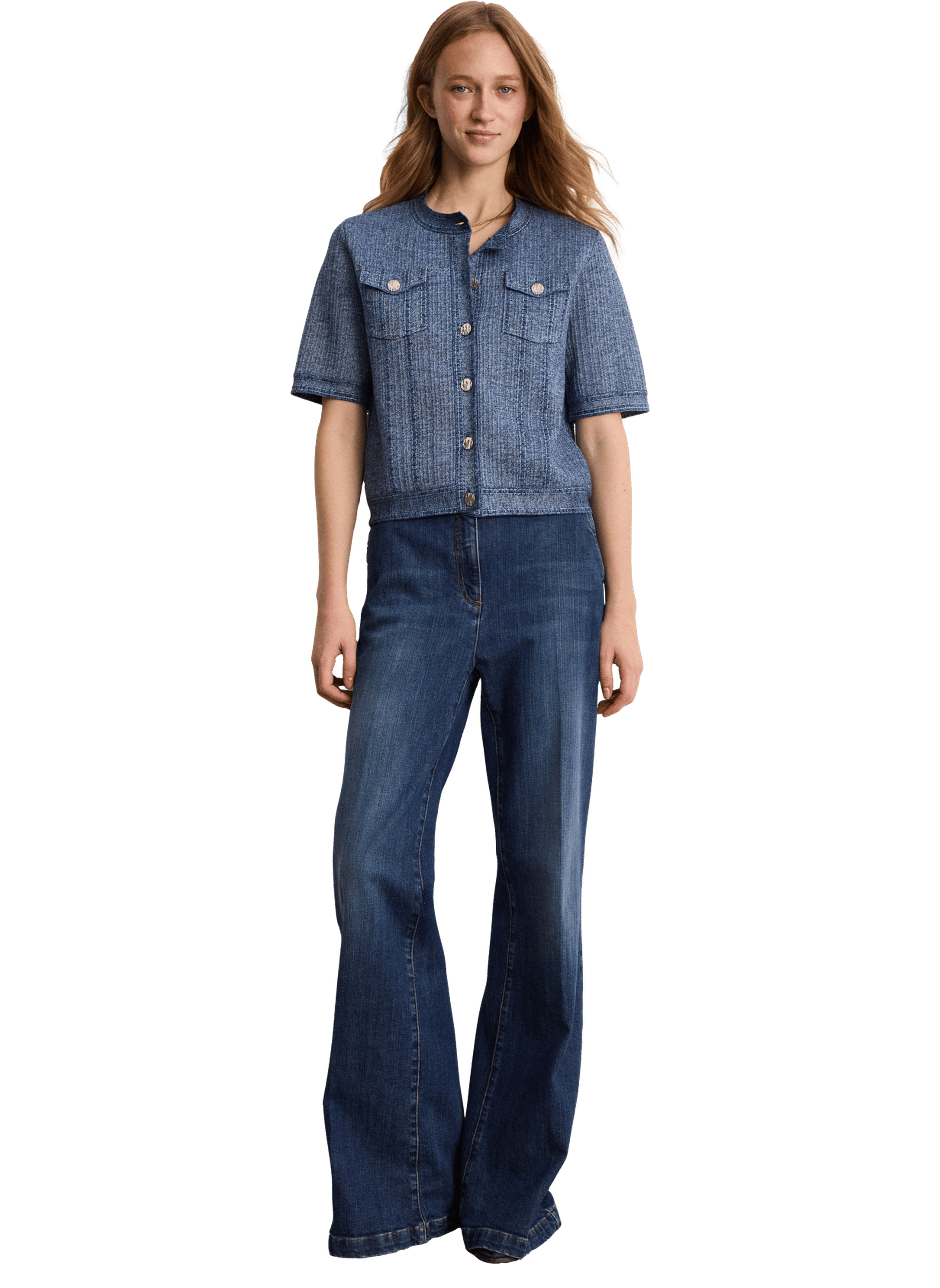 Gilet effet jean à manches courtes - lisa PABLO Bleu