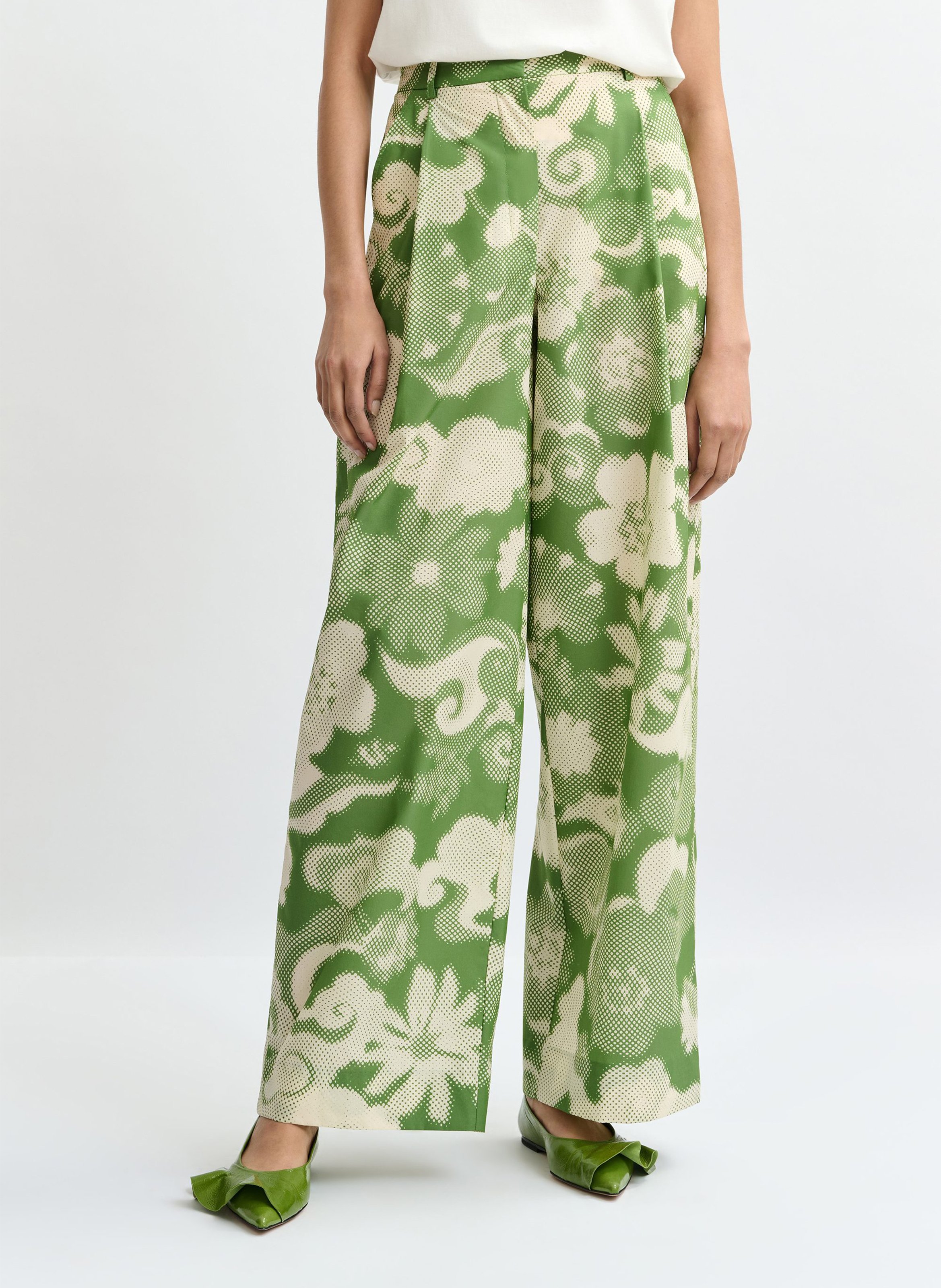 Pantalon large imprimé Jalad ESSENTIEL ANTWERP Vert