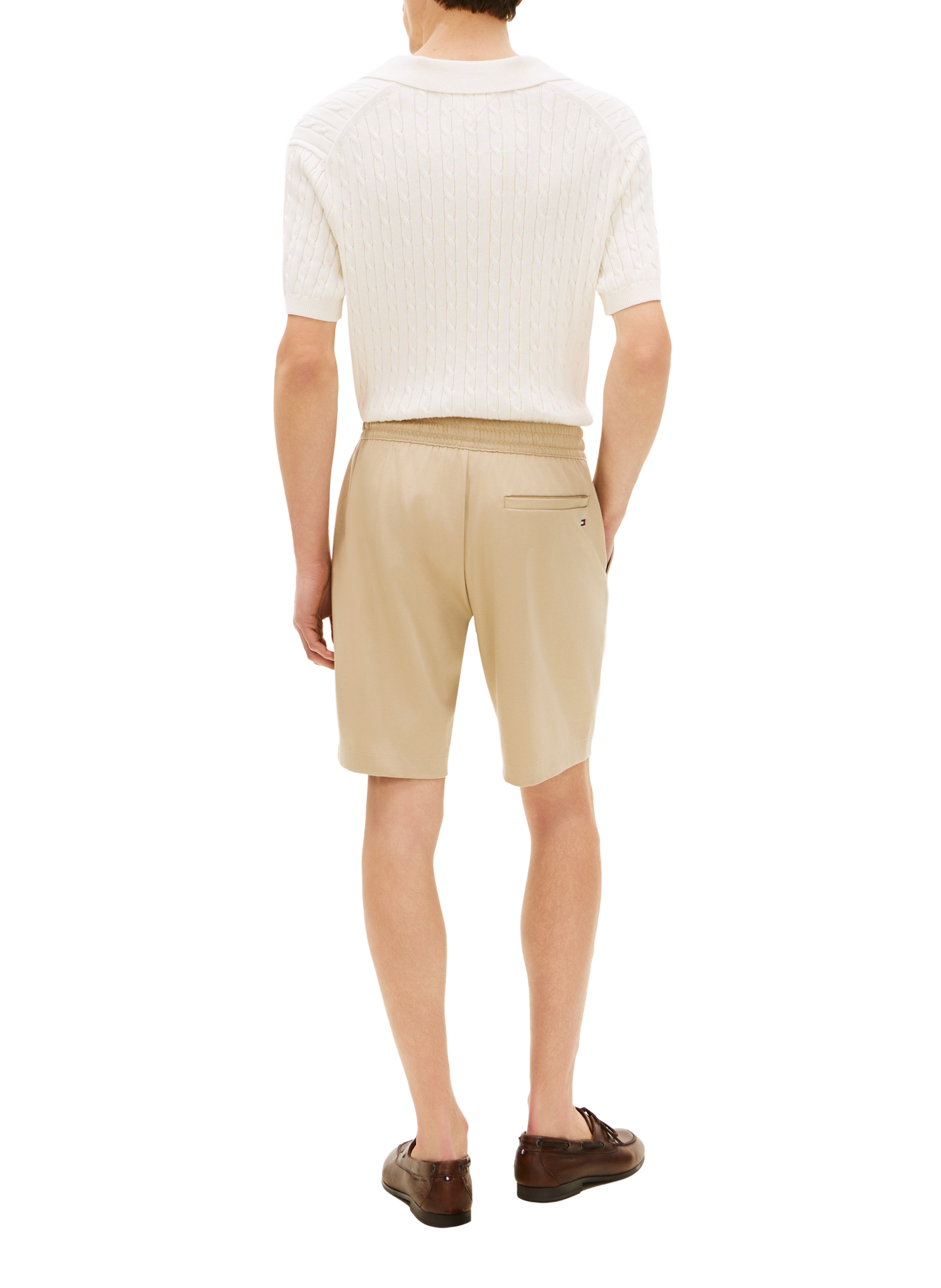 Straight Bermuda shorts in mixed cotton TOMMY HILFIGER Beige