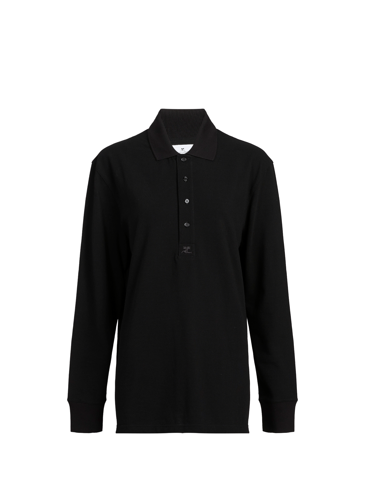 Rechte katoenen polo COURRÈGES Zwart