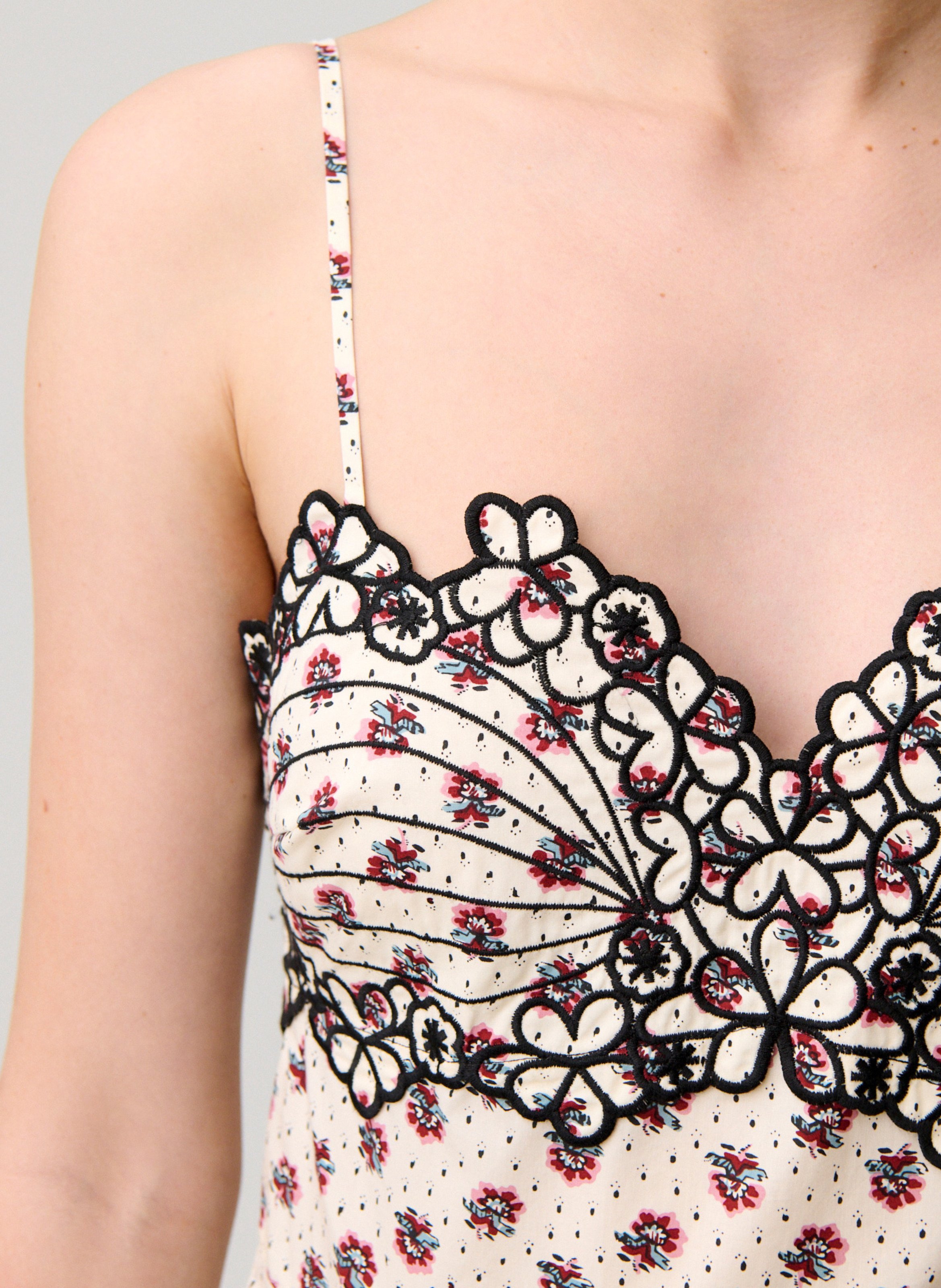 Robe midi imprimée à bretelles CLAUDIE PIERLOT Multicolore