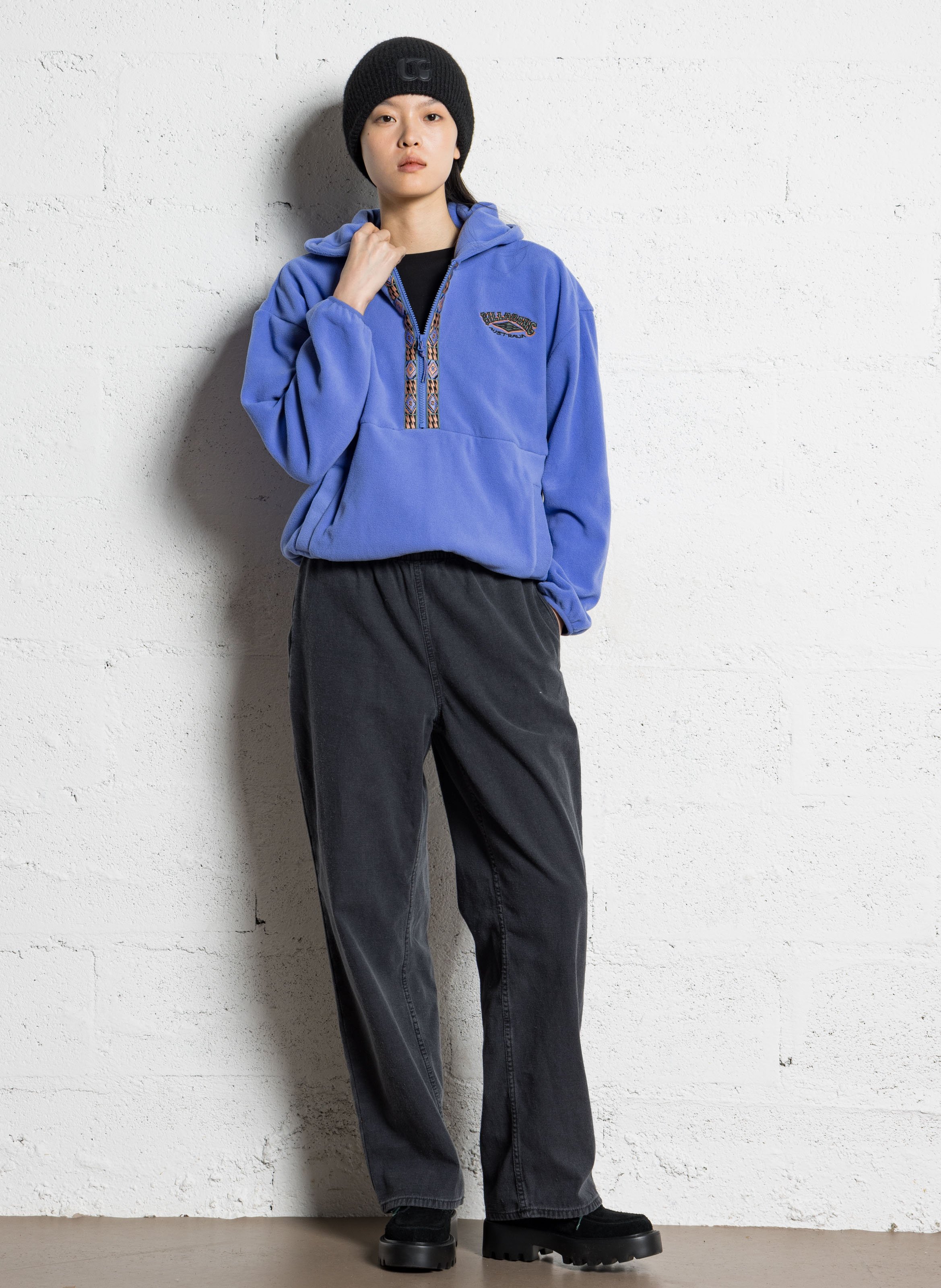 Pantalon droit en coton jazy AMERICAN VINTAGE Noir