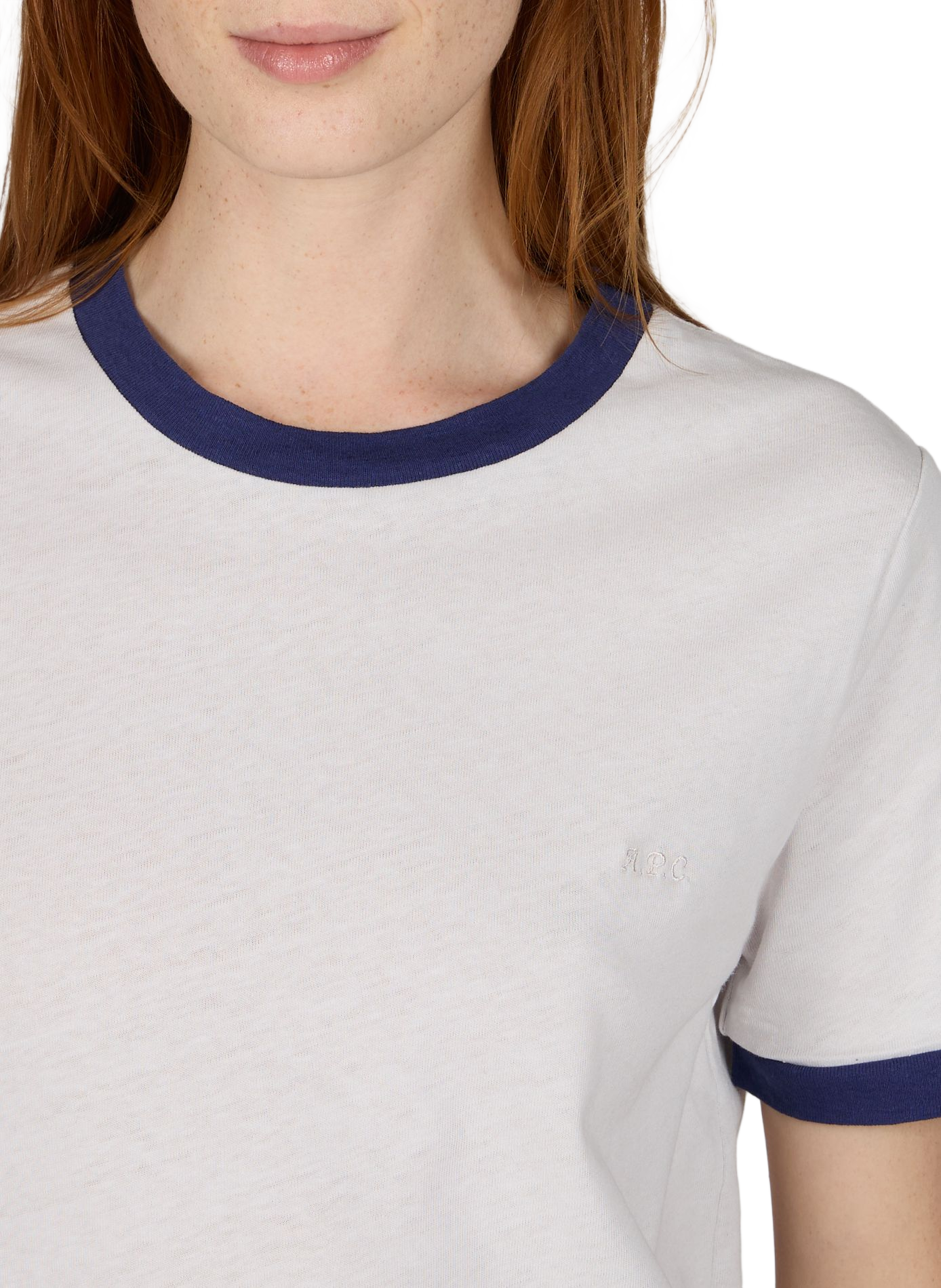 Cotton and linen T-shirt A.P.C. Beige