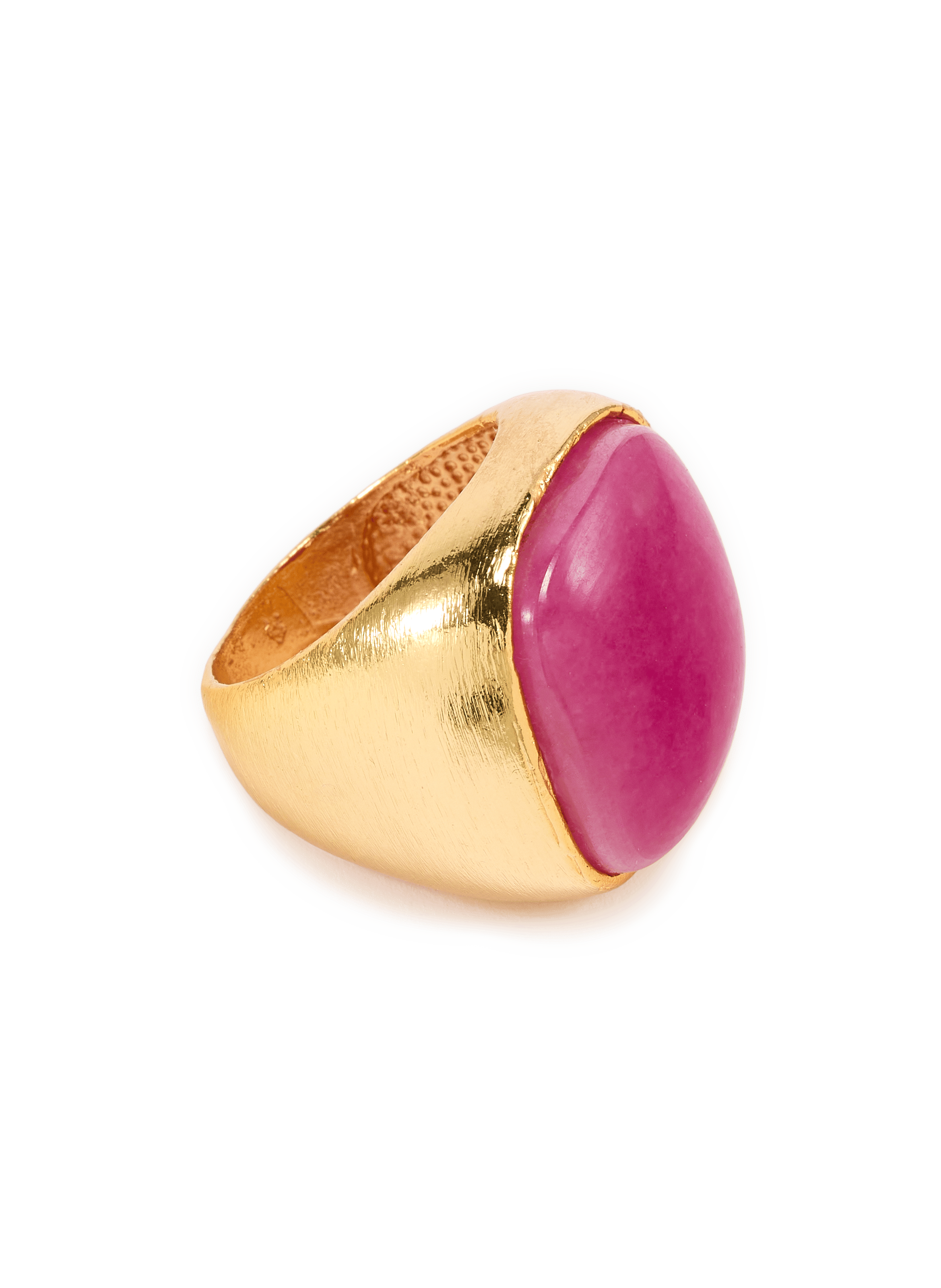 Jasper ring in brass and natural stone SYLVIA TOLEDANO Pink