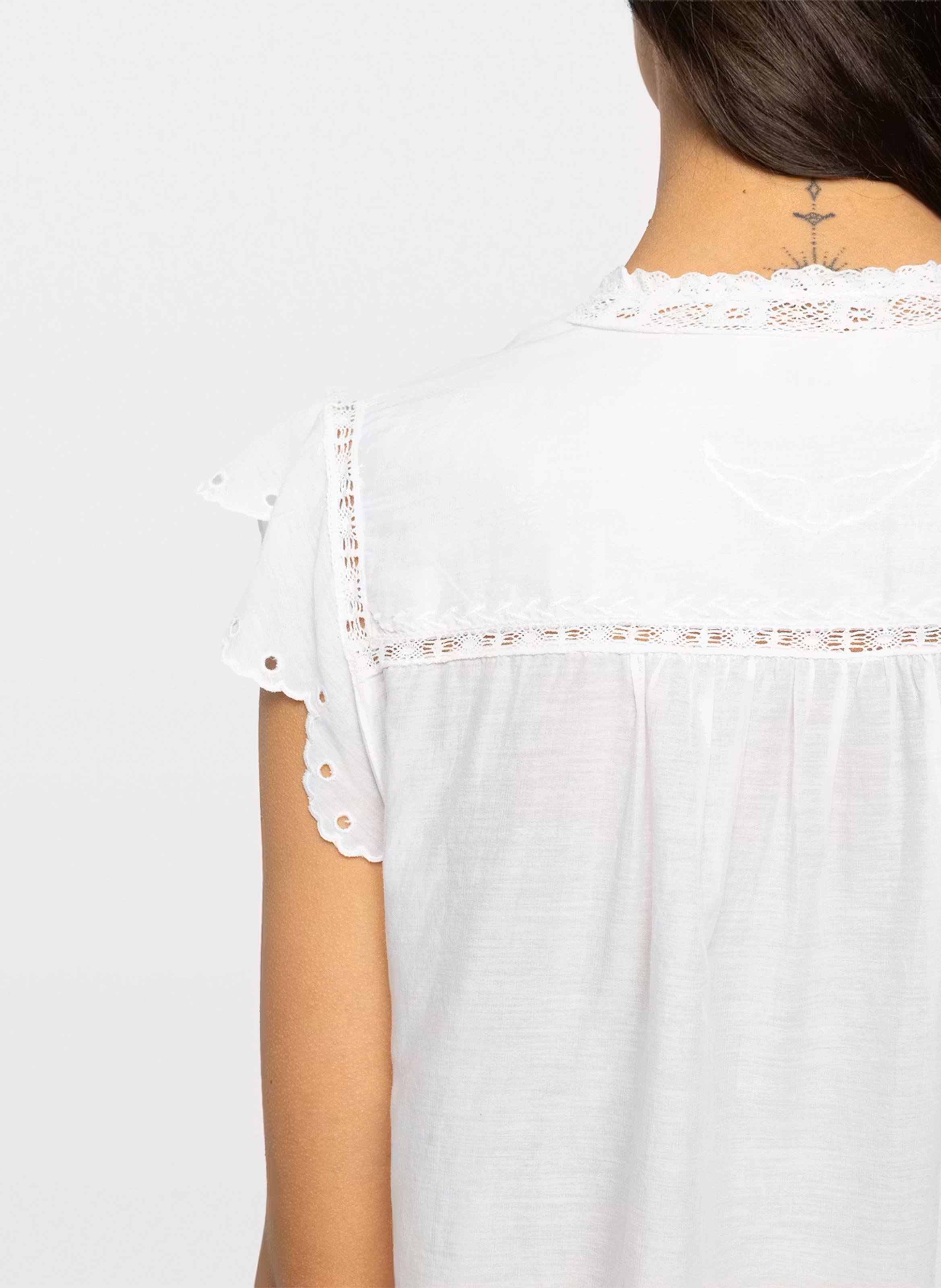 Top col rond en coton tika ZADIG&VOLTAIRE Blanc