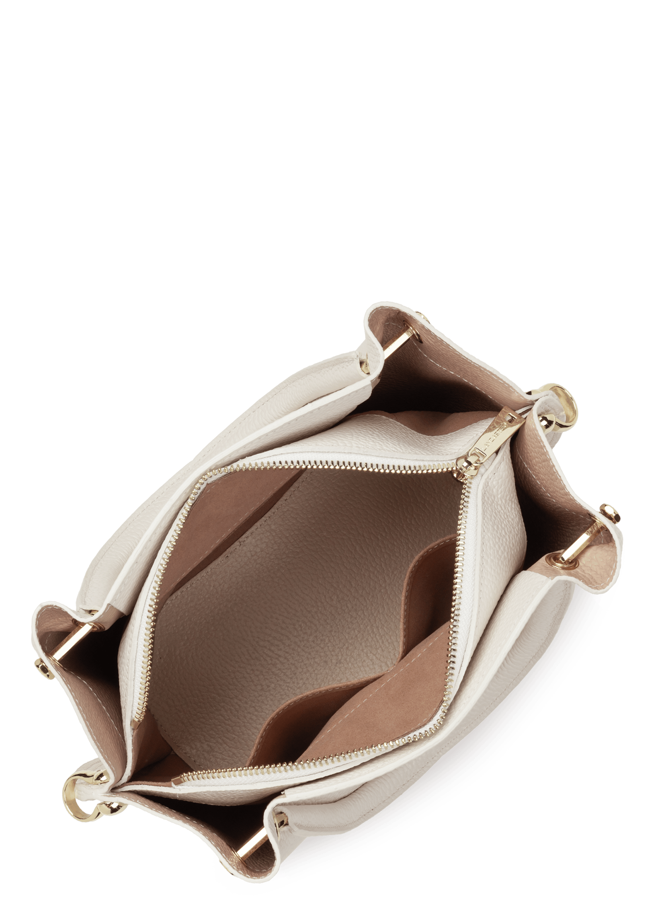 Sac à main - foulonné double louisa LANCASTER Blanc