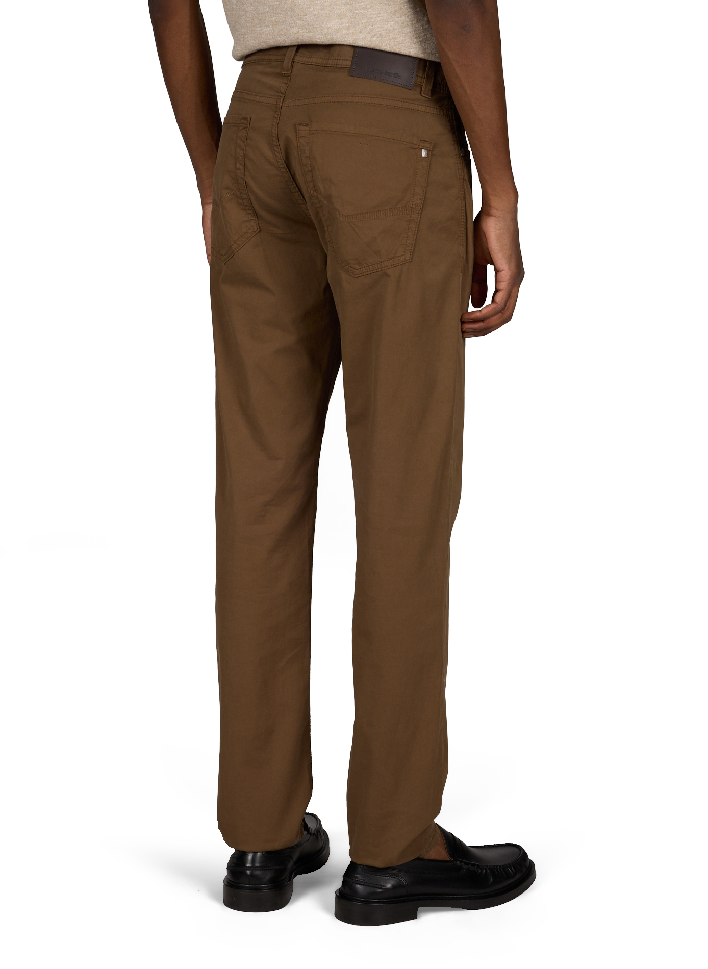 Pantalon Tapered fit en coton PIERRE CARDIN Marron