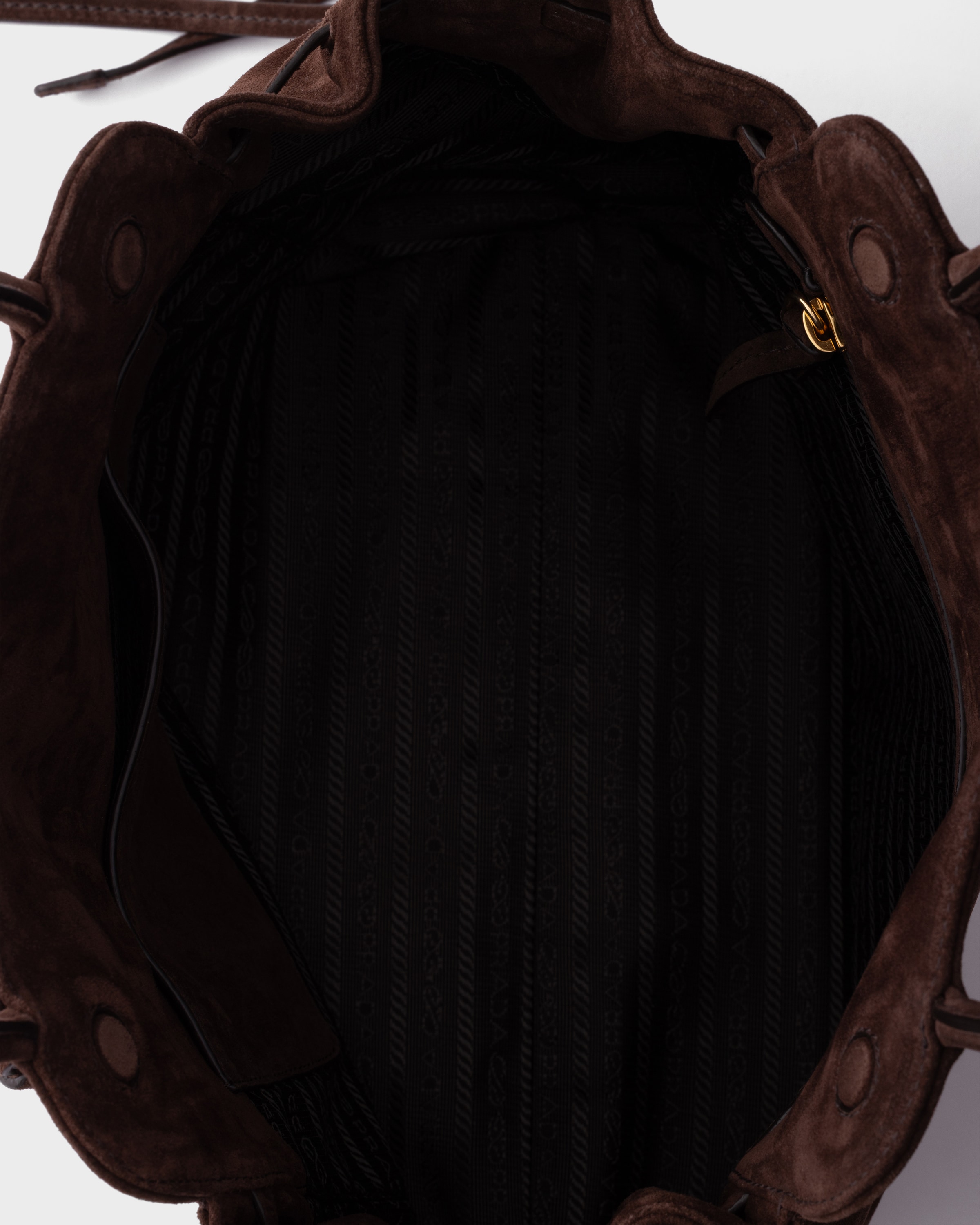 Sac prada carry moyen en veau velours PRADA Marron