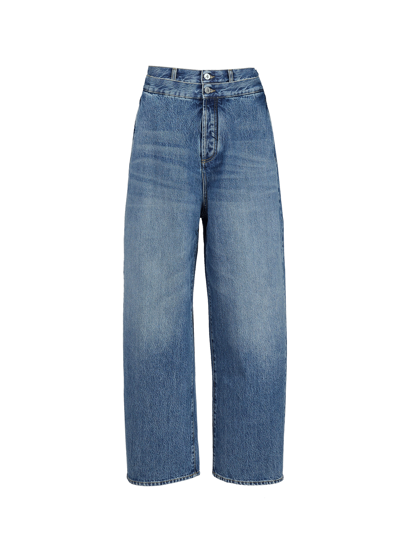 Hohe Taille Baumwolljeans THE ATTICO Blau