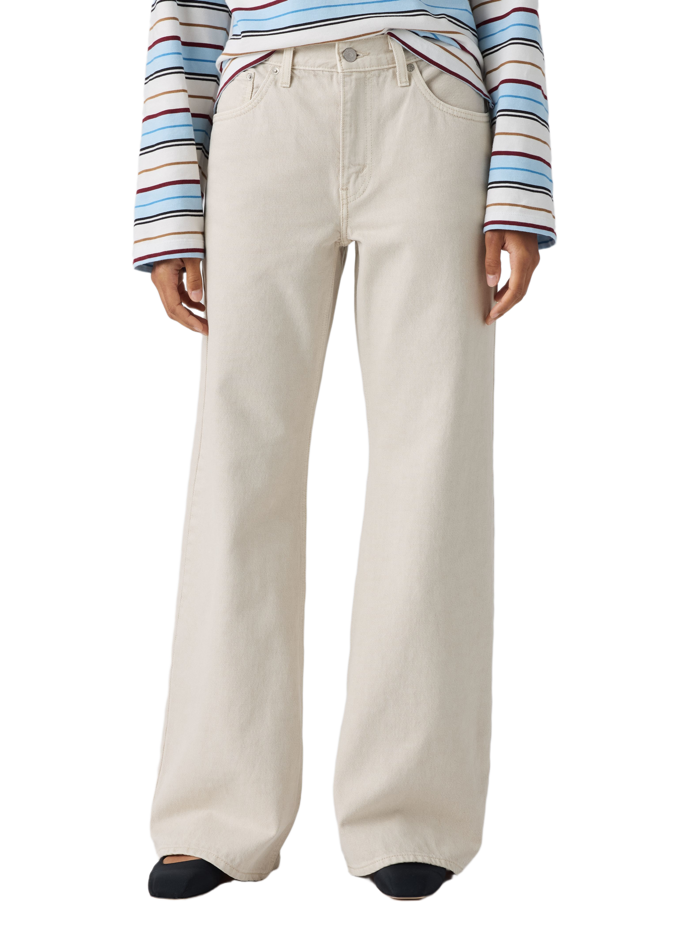 Schlabberhose Bootcut aus Baumwolle LEVI'S Weiss