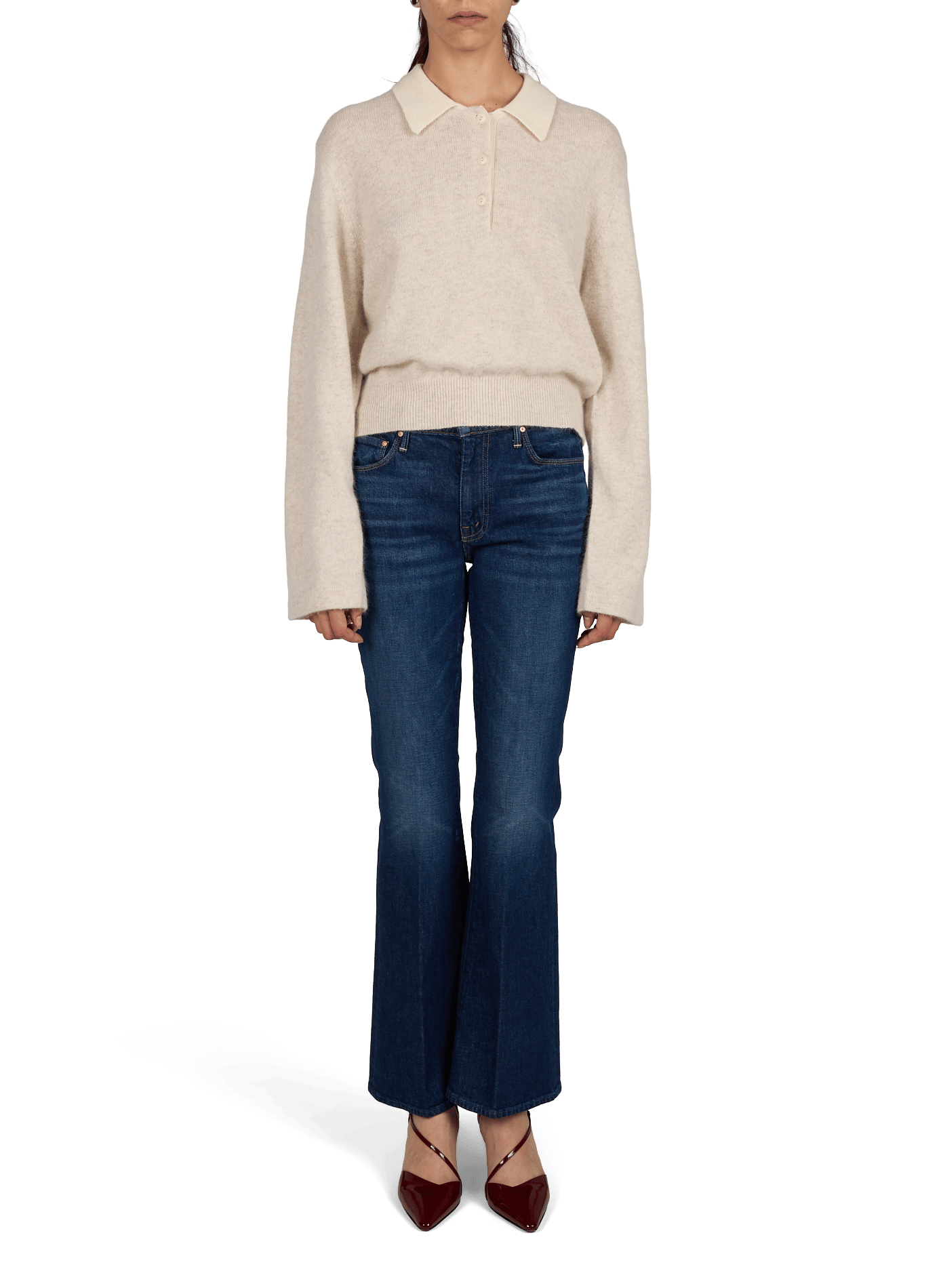 Oversize Pullover mit Polokragen BELLEROSE Beige