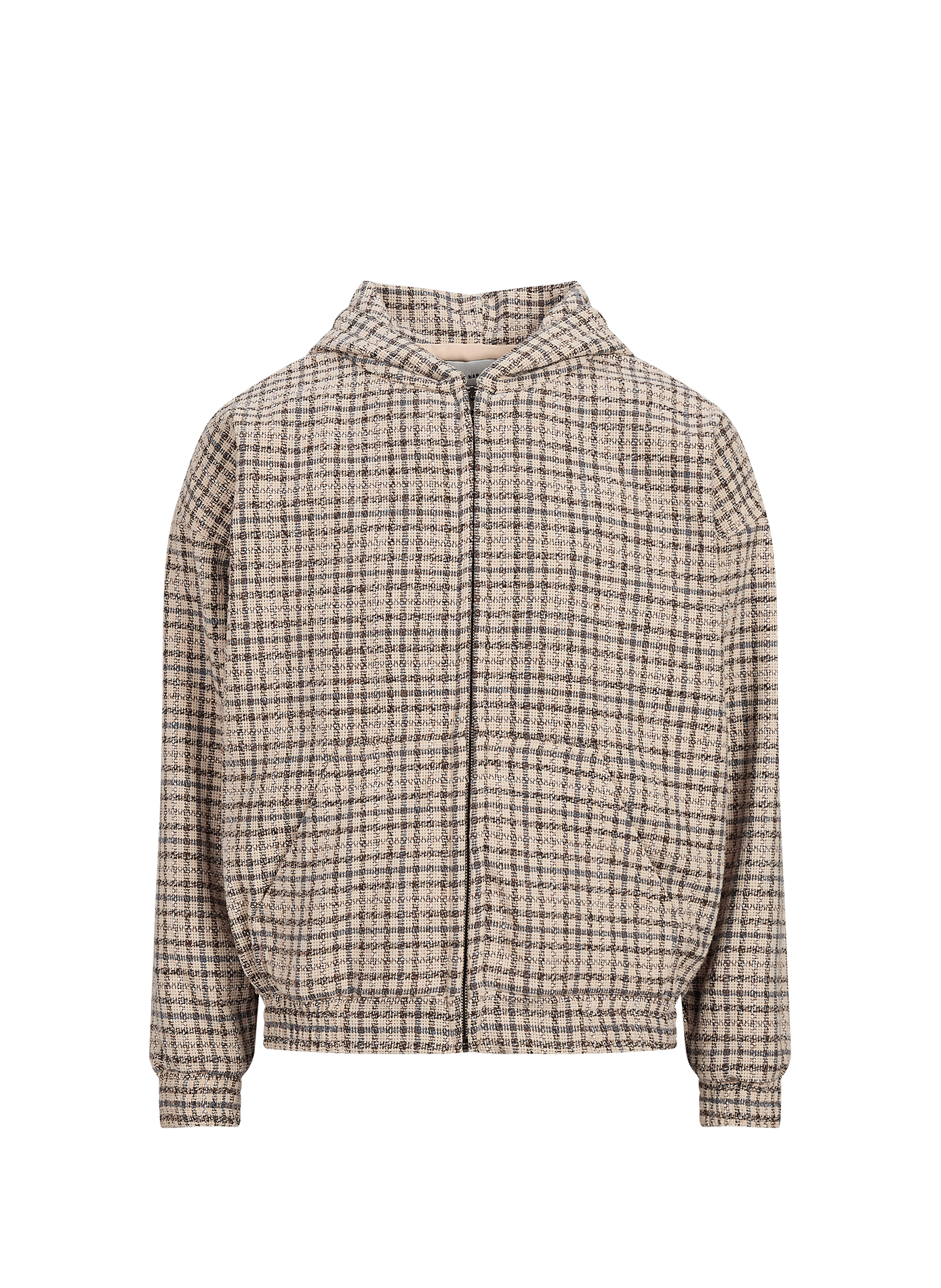 Veste droite à effet tweed à capuche PAS UNE MARQUE Beige
