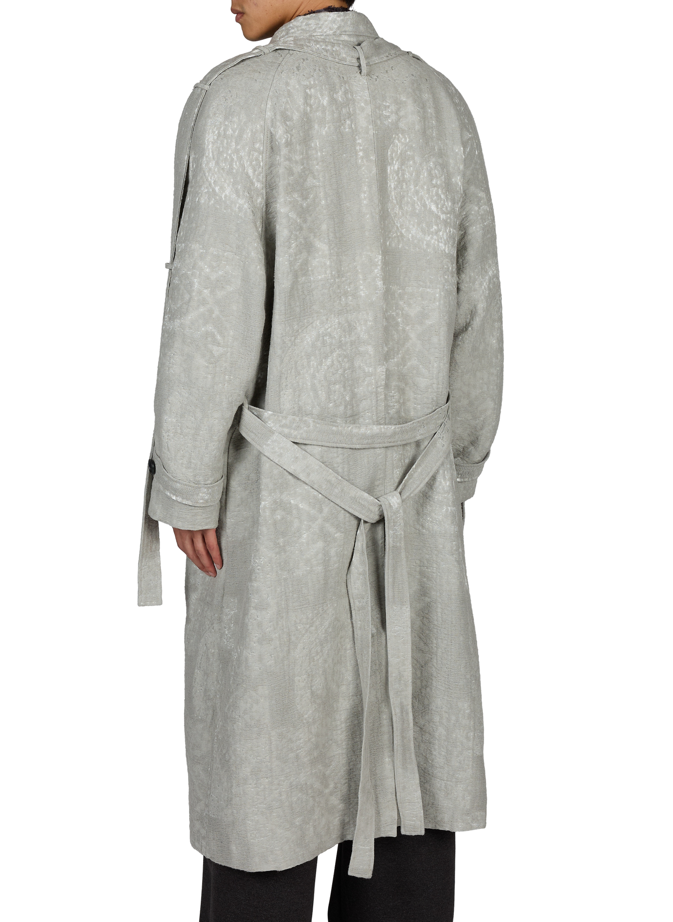 Weiter einfarbiger Mantel im Trenchcoat-Stil RENÈ Grau