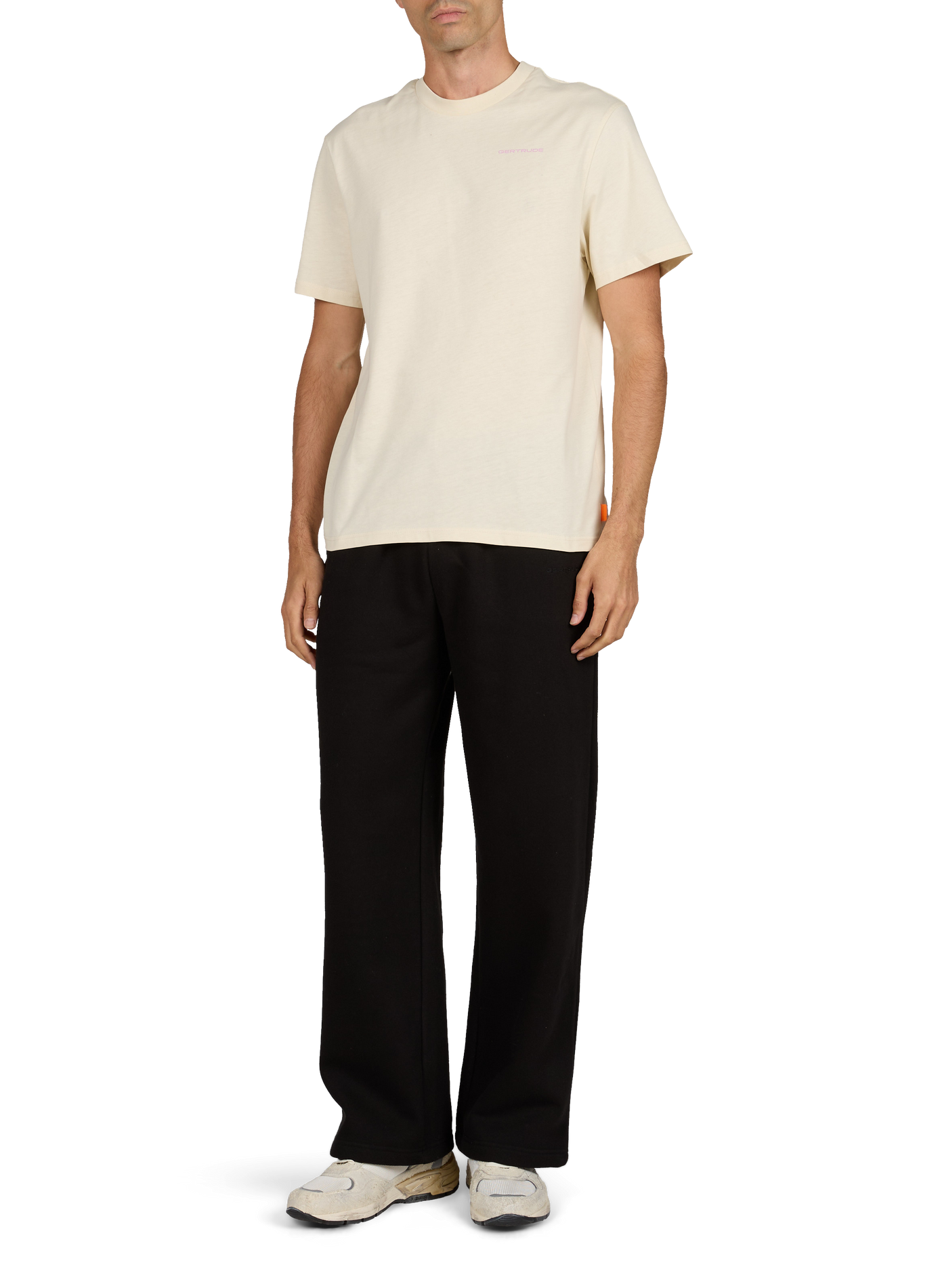 Leongeo T-shirt met rechte pasvorm, ronde hals en print van katoen GERTRUDE Beige