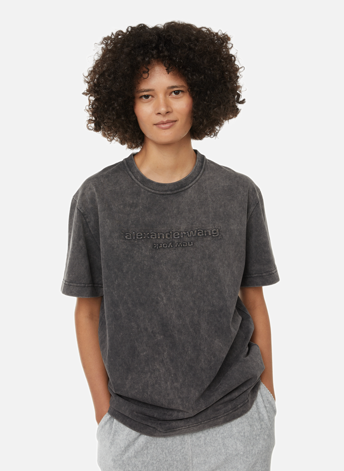 T-Shirt aus Baumwolle mit ALEXANDER WANG -Logoprägung