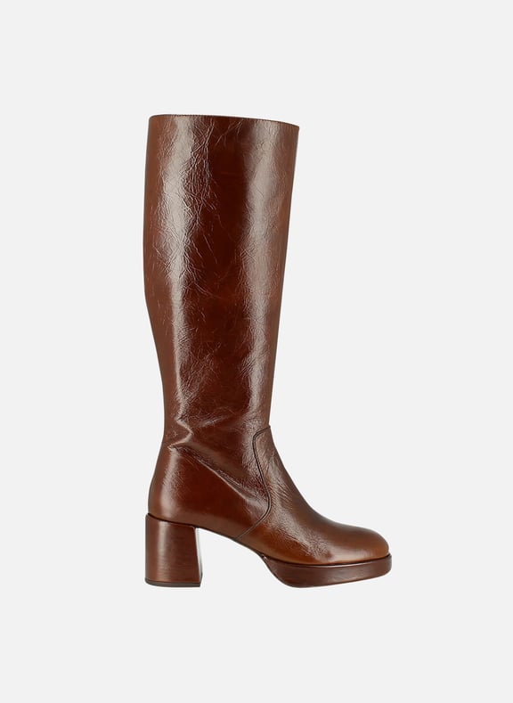Bottes à talons en cuir vaneo Marron by JONAK JONAK Bottes à talons en cuir vaneo Marron