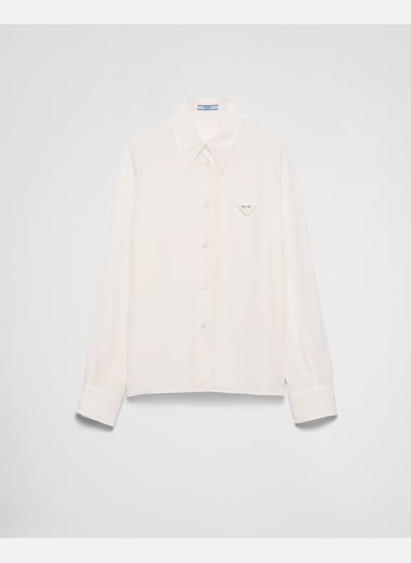 Chemise en crêpe de chine Beige by PRADA PRADA Chemise en crêpe de chine Beige