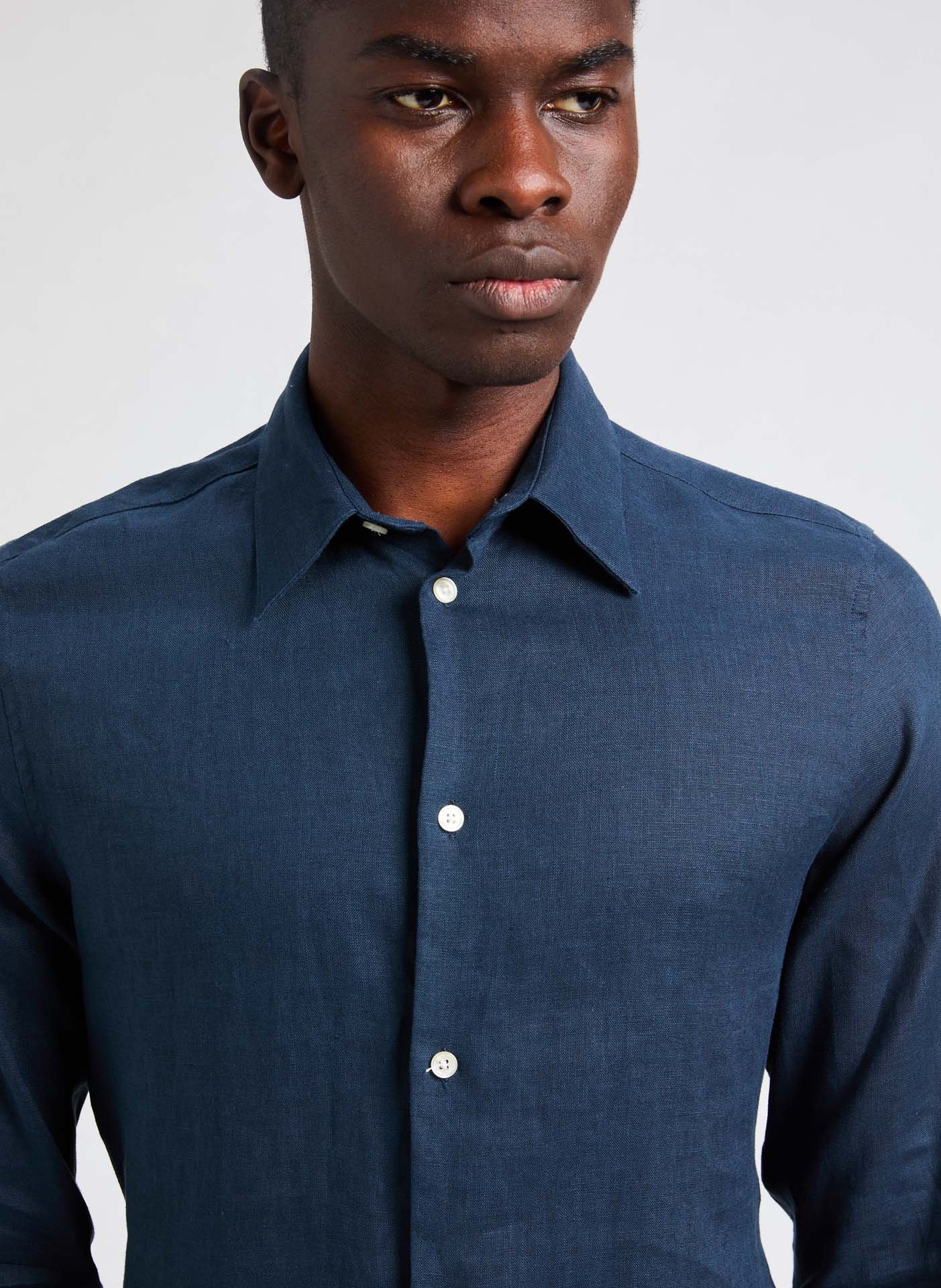 Linen Flin Shirt AU PRINTEMPS PARIS Blue